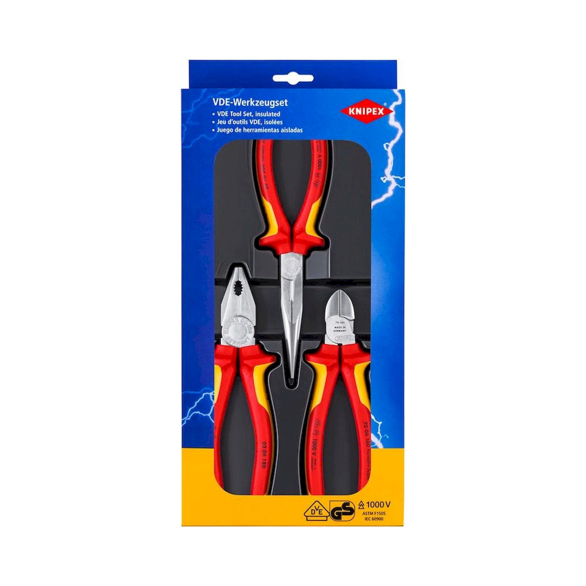 Knipex 00 20 12. Werkzeug-Set "Sicherheitspaket", 3-teilig