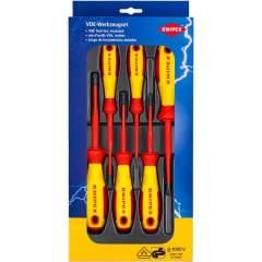 Knipex 00 20 12 V04. VDE screwdriver package slotted / Phillips / Pozidriv, 6 pieces