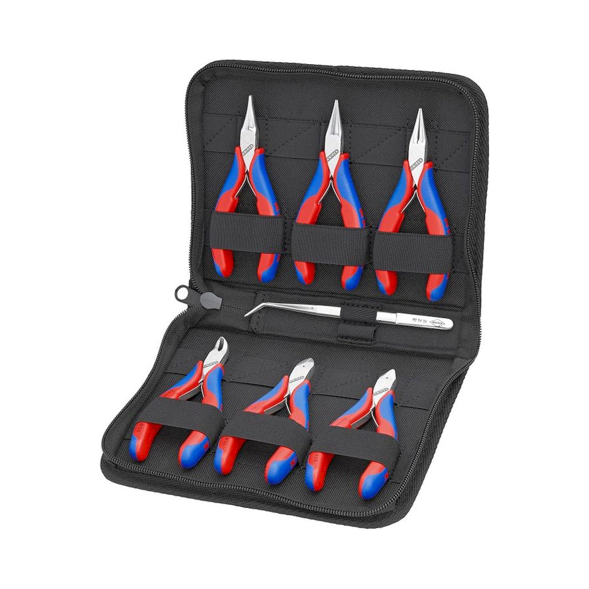 Knipex 00 20 16. Elektronikzangen-Set, 7-teilig, mit Werkzeugen für Arbeiten an elektronischen Bauteilen