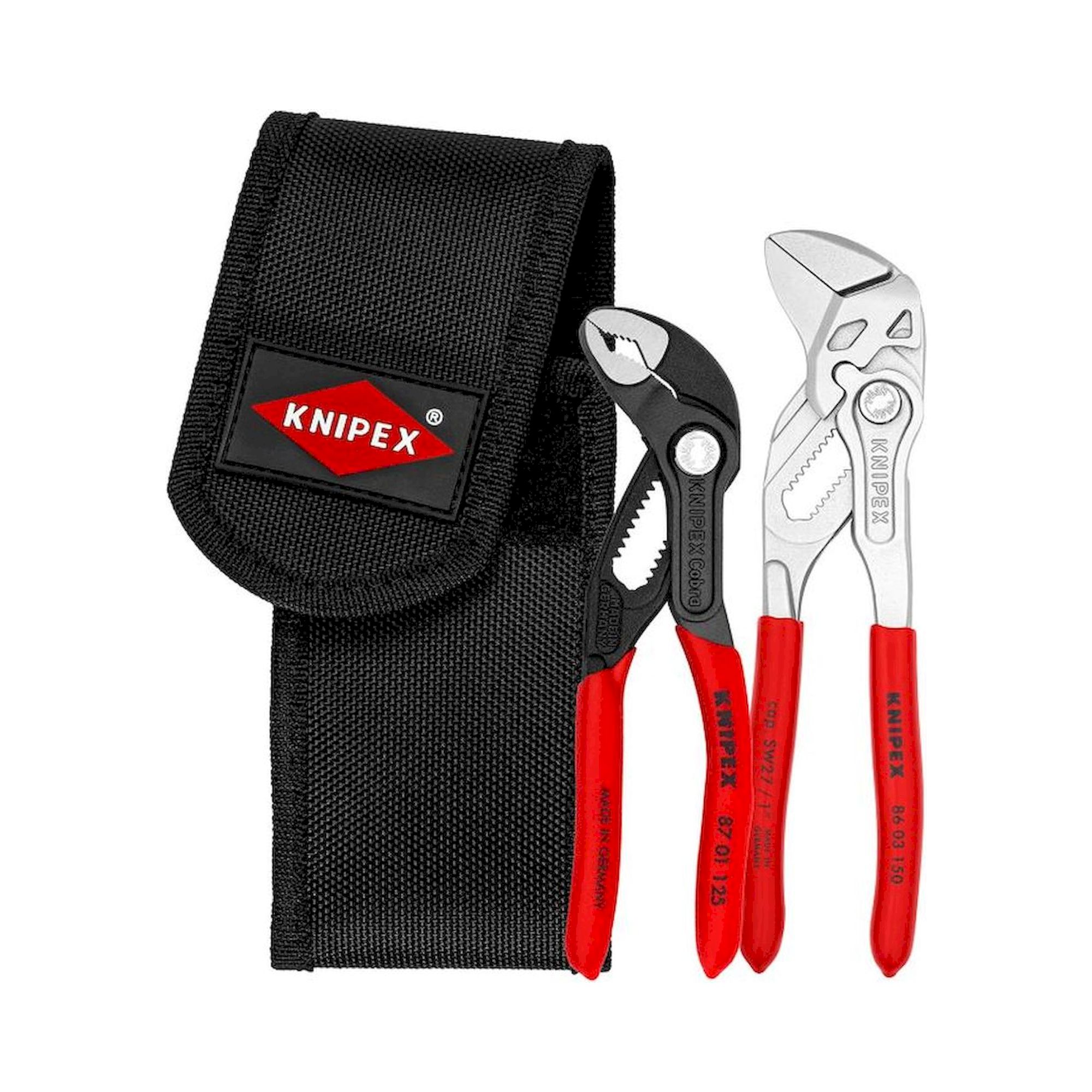 Knipex 00 20 72 V01. Mini-Zangenset in Werkzeuggürteltasche, 2-teilig