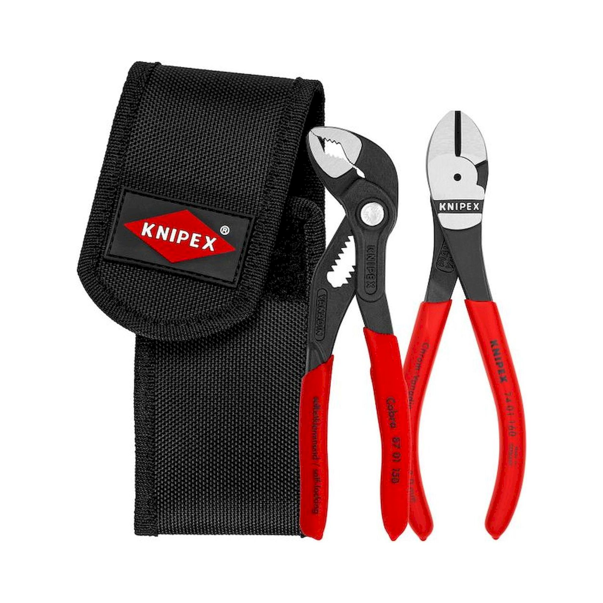 Knipex 00 20 72 V02. Mini-Zangenset in Werkzeuggürteltasche, 2-teilig