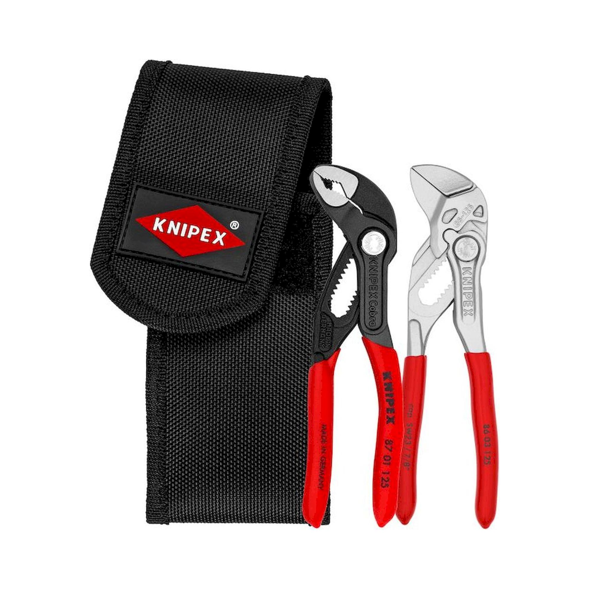 Knipex 00 20 72 V04. Mini-Zangenset in Werkzeuggürteltasche, 2-teilig