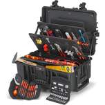 Knipex 00 21 37. Tool case "Robust45 Move" electric, 63 pieces, with integrated wheels and telescopic handle