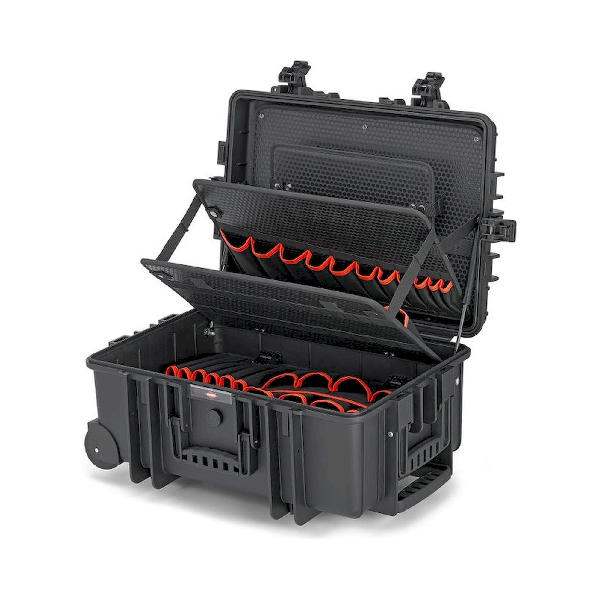 Knipex 00 21 37 LE. Werkzeugkoffer "Robust45 Move" Elektro, leer, mit integrierten Rollen und Teleskopgriff