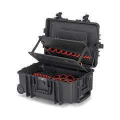 Knipex 00 21 37 LE. Werkzeugkoffer "Robust45 Move" Elektro, leer, mit integrierten Rollen und Teleskopgriff