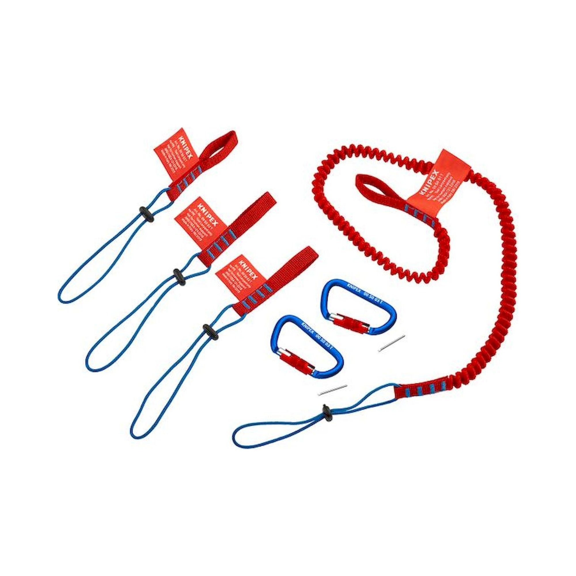 Knipex 00 50 04 T BK. Safety system set incl. safety line, adapter loops, material carabiner, 6 pieces