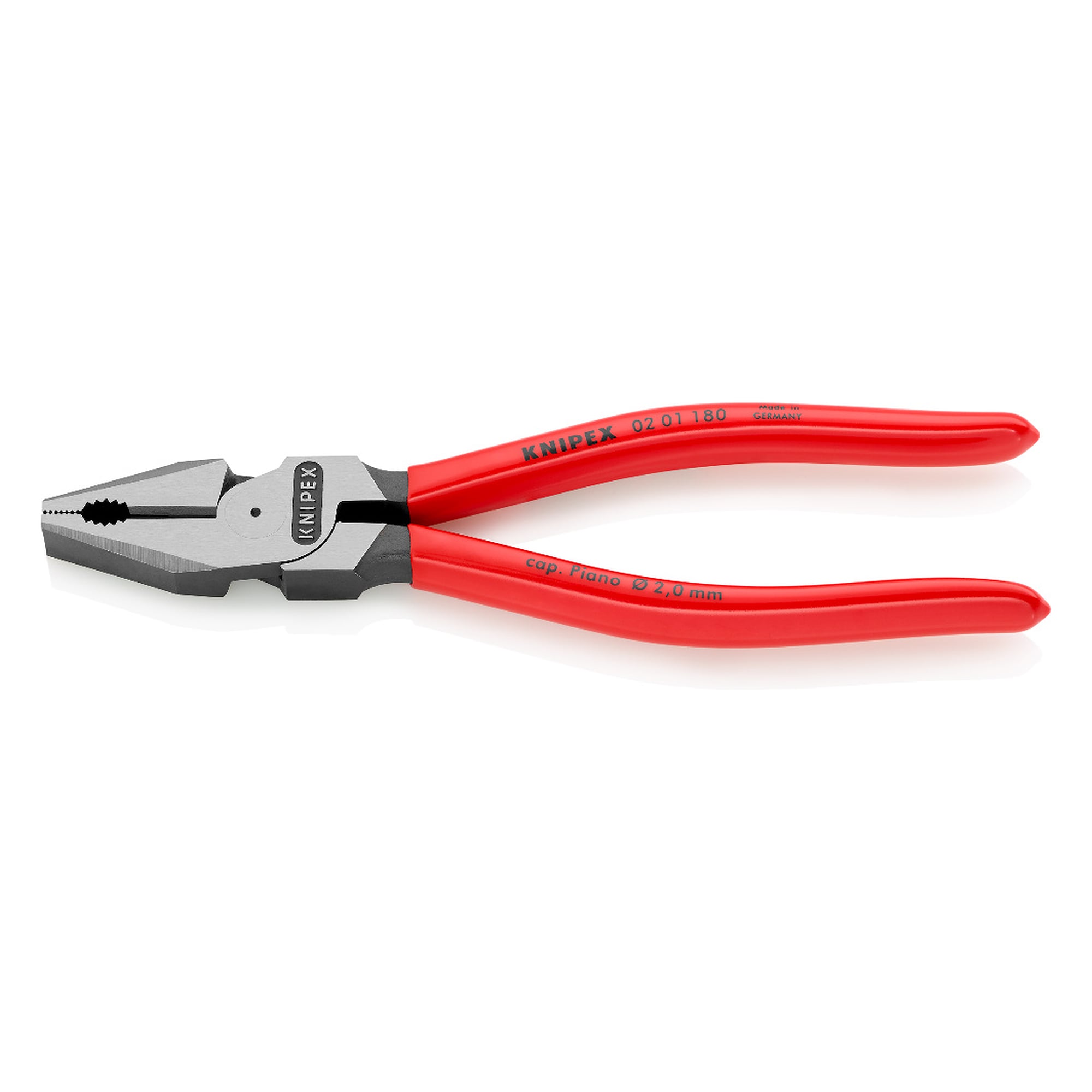 High leverage combination pliers, black atramentized, 35% less effort, 180 mm