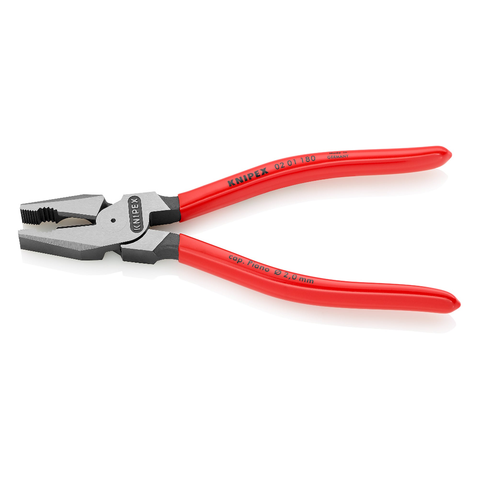 High leverage combination pliers, black atramentized, 35% less effort, 180 mm