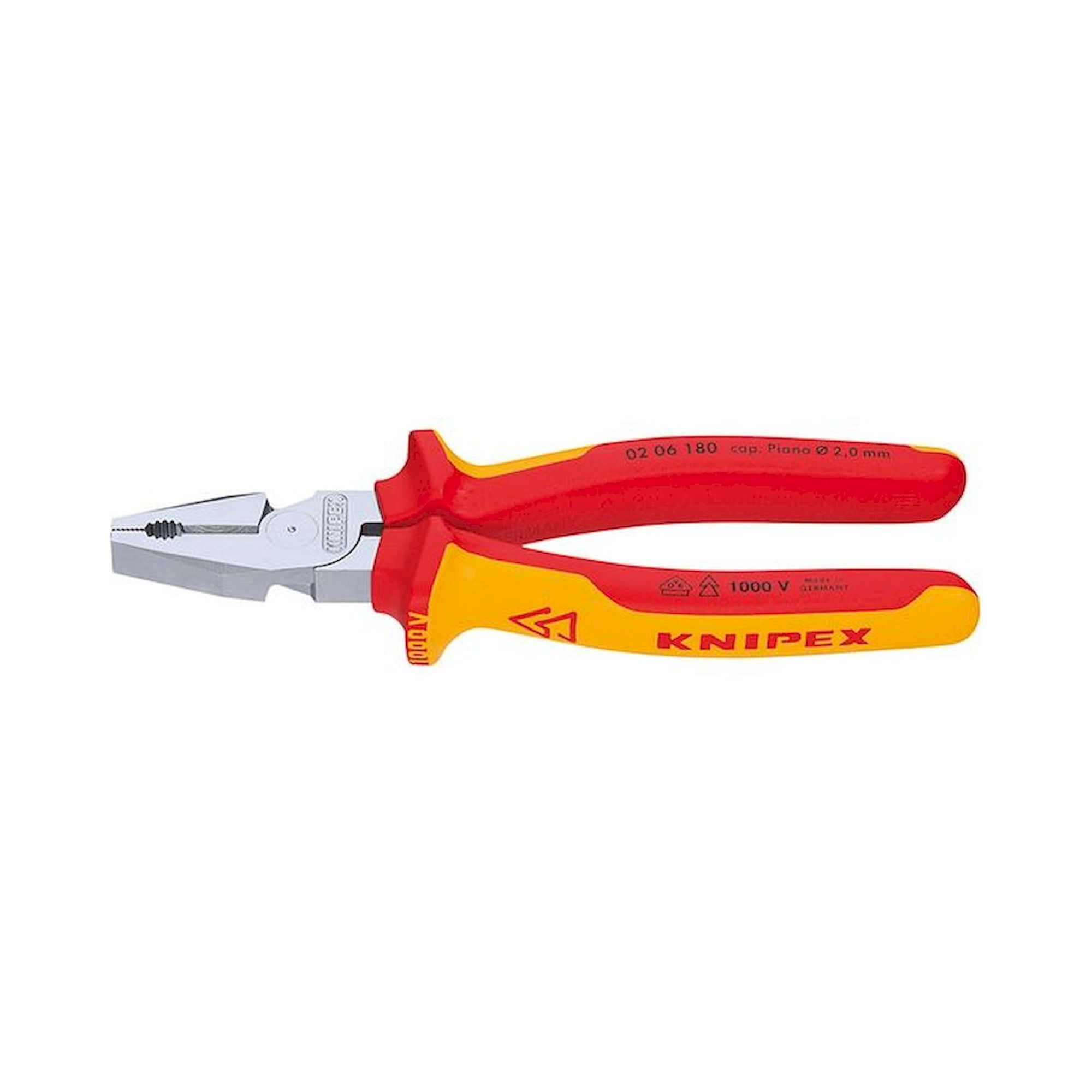 Knipex 02 02 200. Kraft-Kombizange, schwarz atramentiert, 200 mm