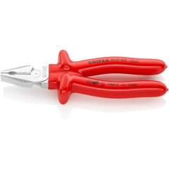 Knipex 02 07 200. Power combination pliers, chrome-plated, dip-insulated, 200 mm
