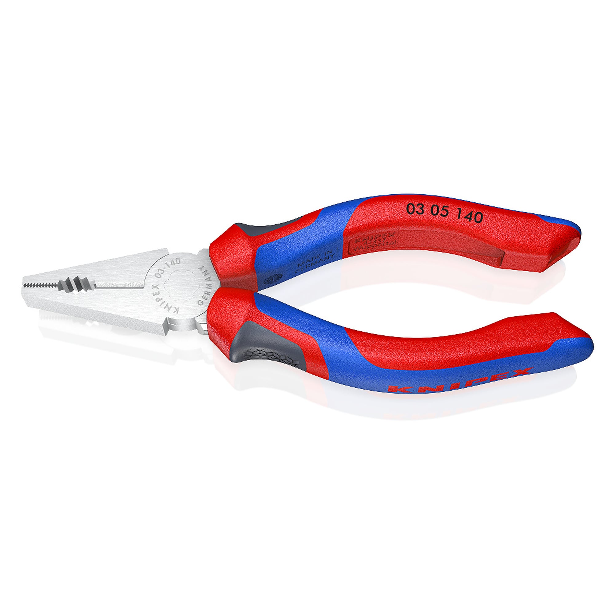 Kombizange verchromt mit Comfort-Griffen, Schneiden 60 HRC, 140 mm