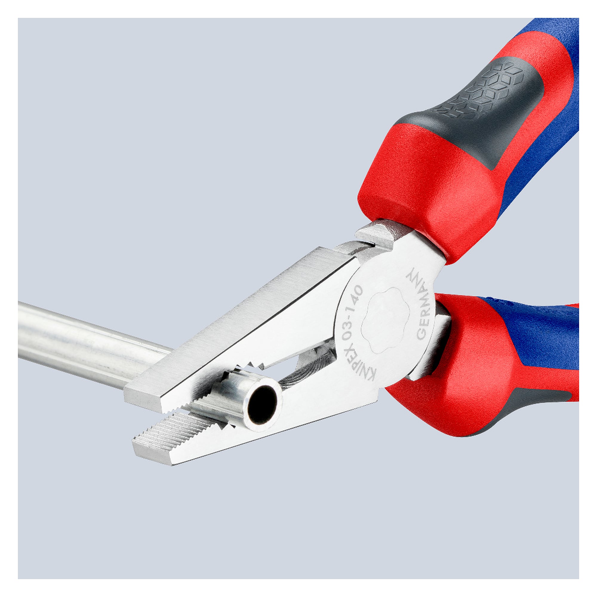 Kombizange verchromt mit Comfort-Griffen, Schneiden 60 HRC, 140 mm