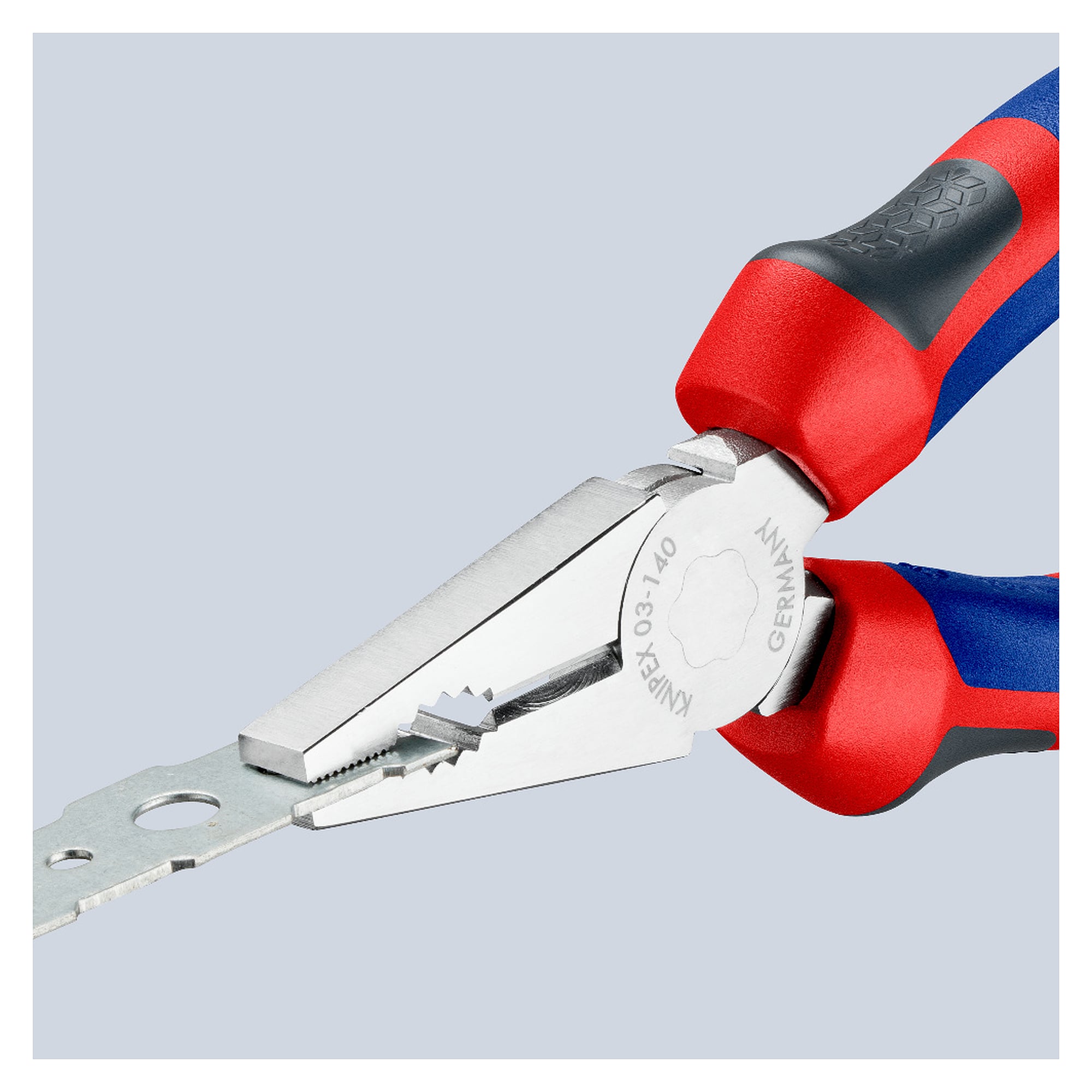 Kombizange verchromt mit Comfort-Griffen, Schneiden 60 HRC, 140 mm