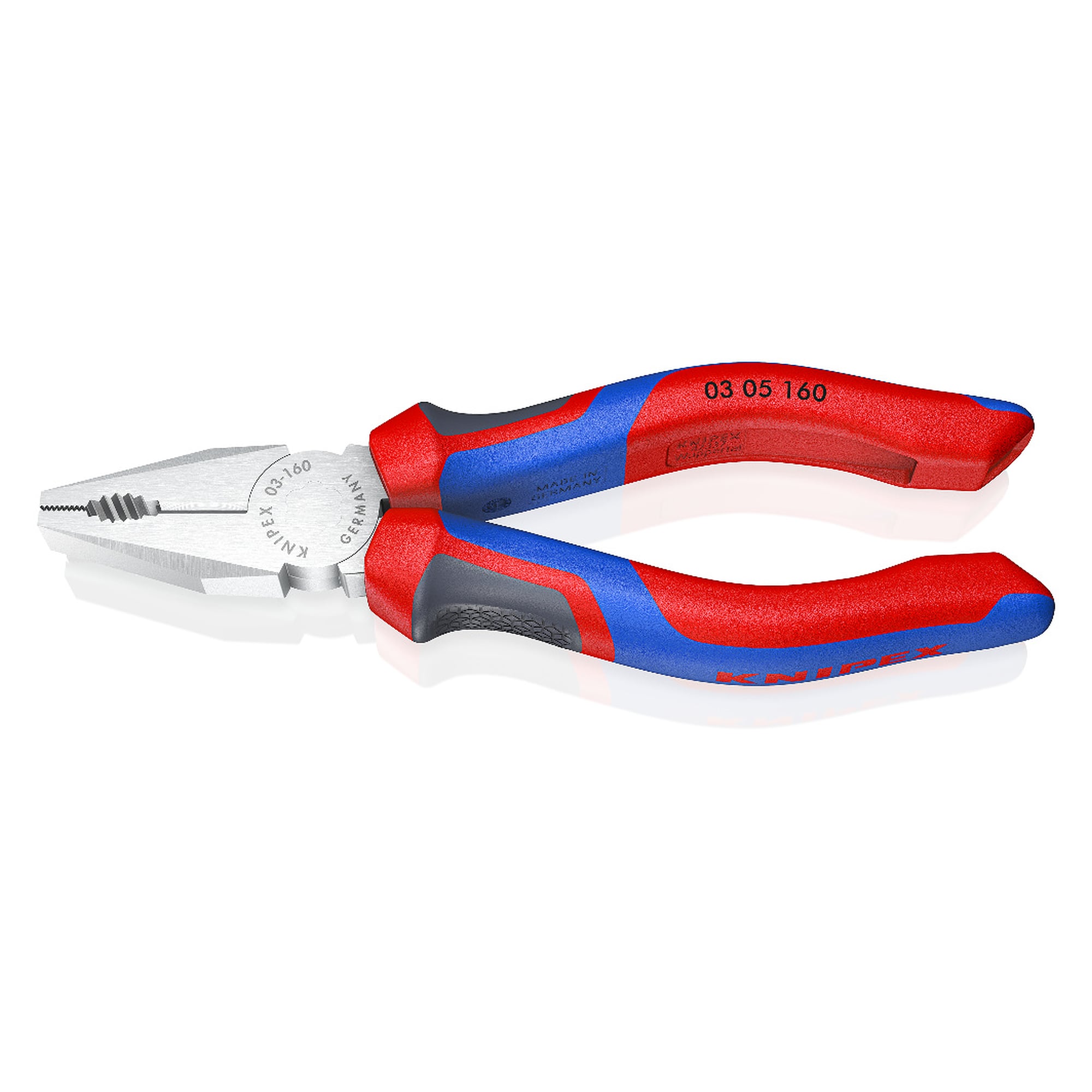 Kombizange verchromt mit Comfort-Griffen, Cu-Kabel bis 16,0 mm², 160 mm