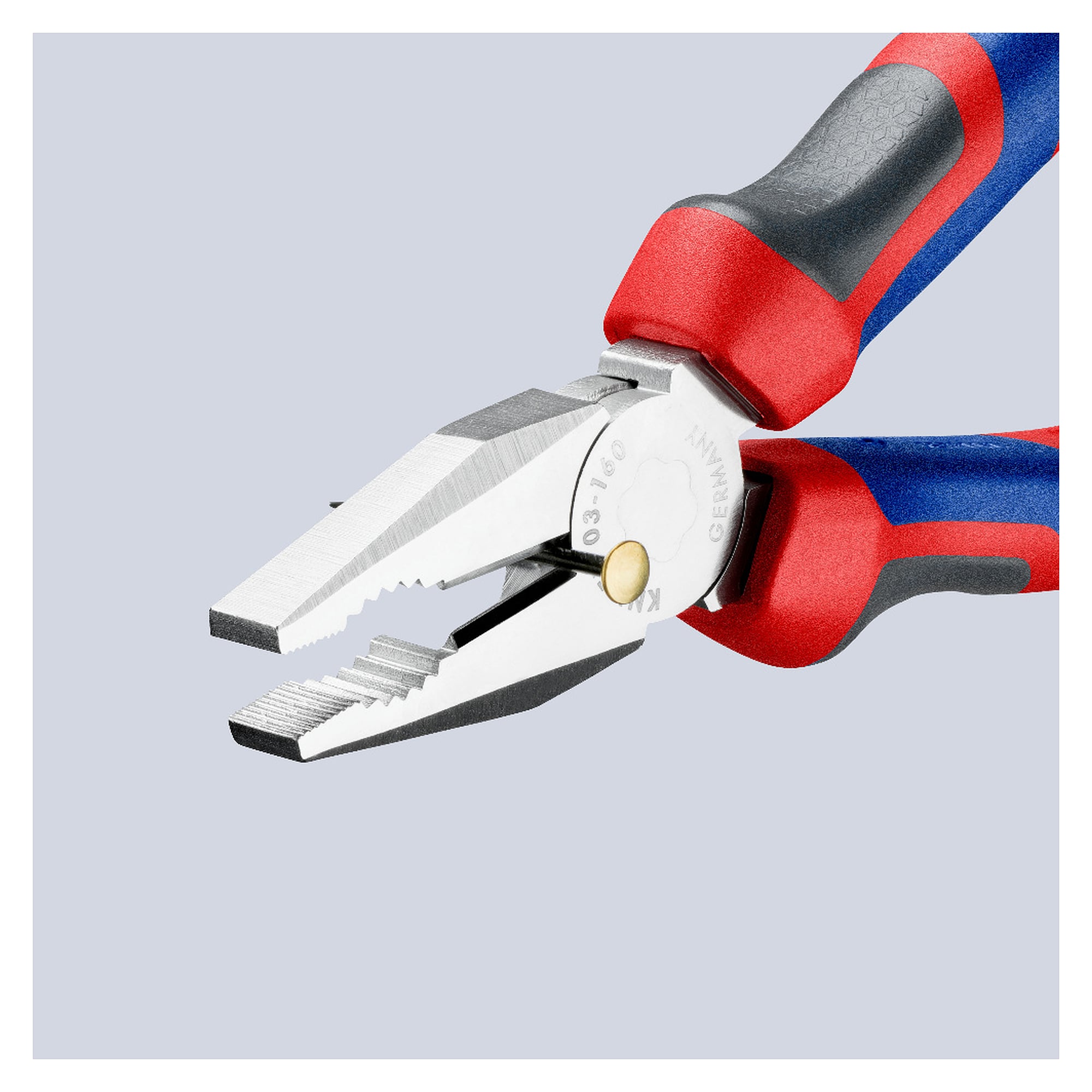 Kombizange verchromt mit Comfort-Griffen, Cu-Kabel bis 16,0 mm², 160 mm