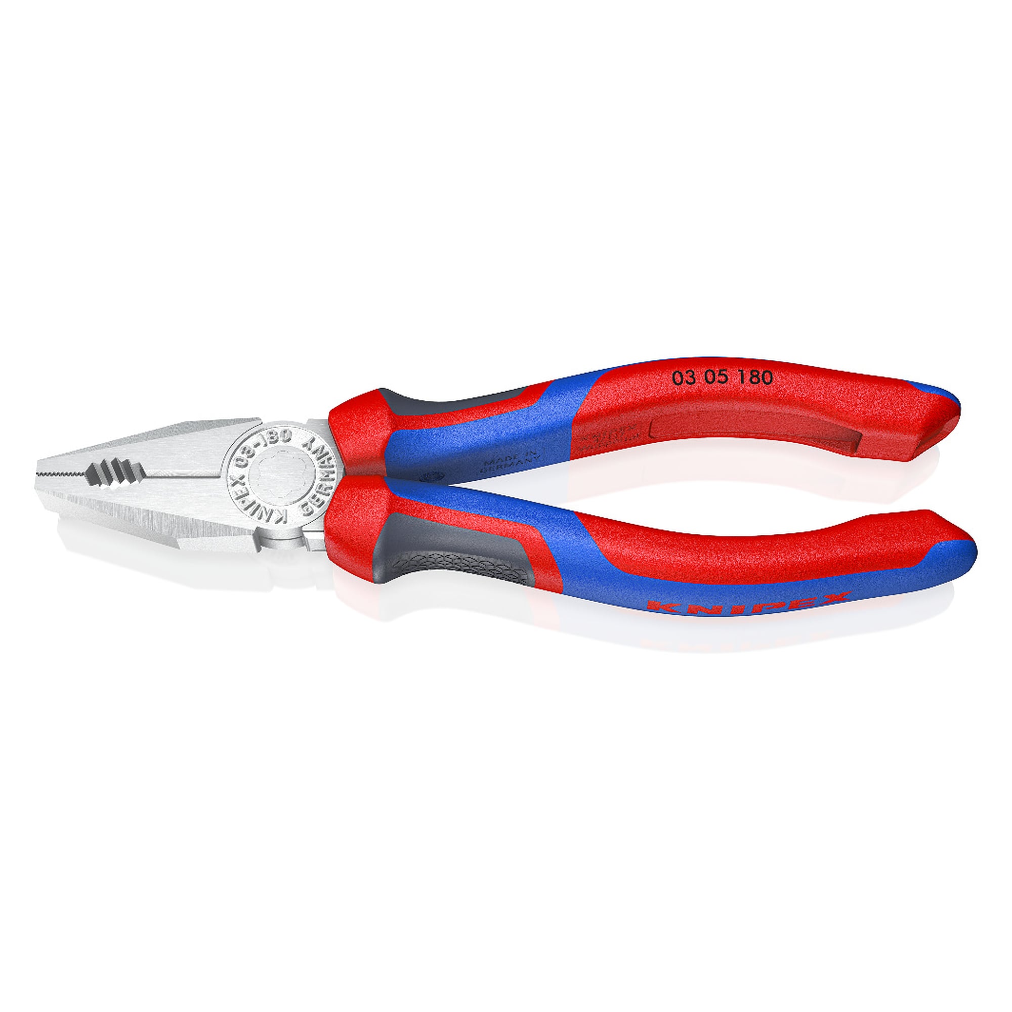 Kombizange verchromt mit Comfort-Griffen, harter Draht bis Ø 2,2 mm, 180 mm