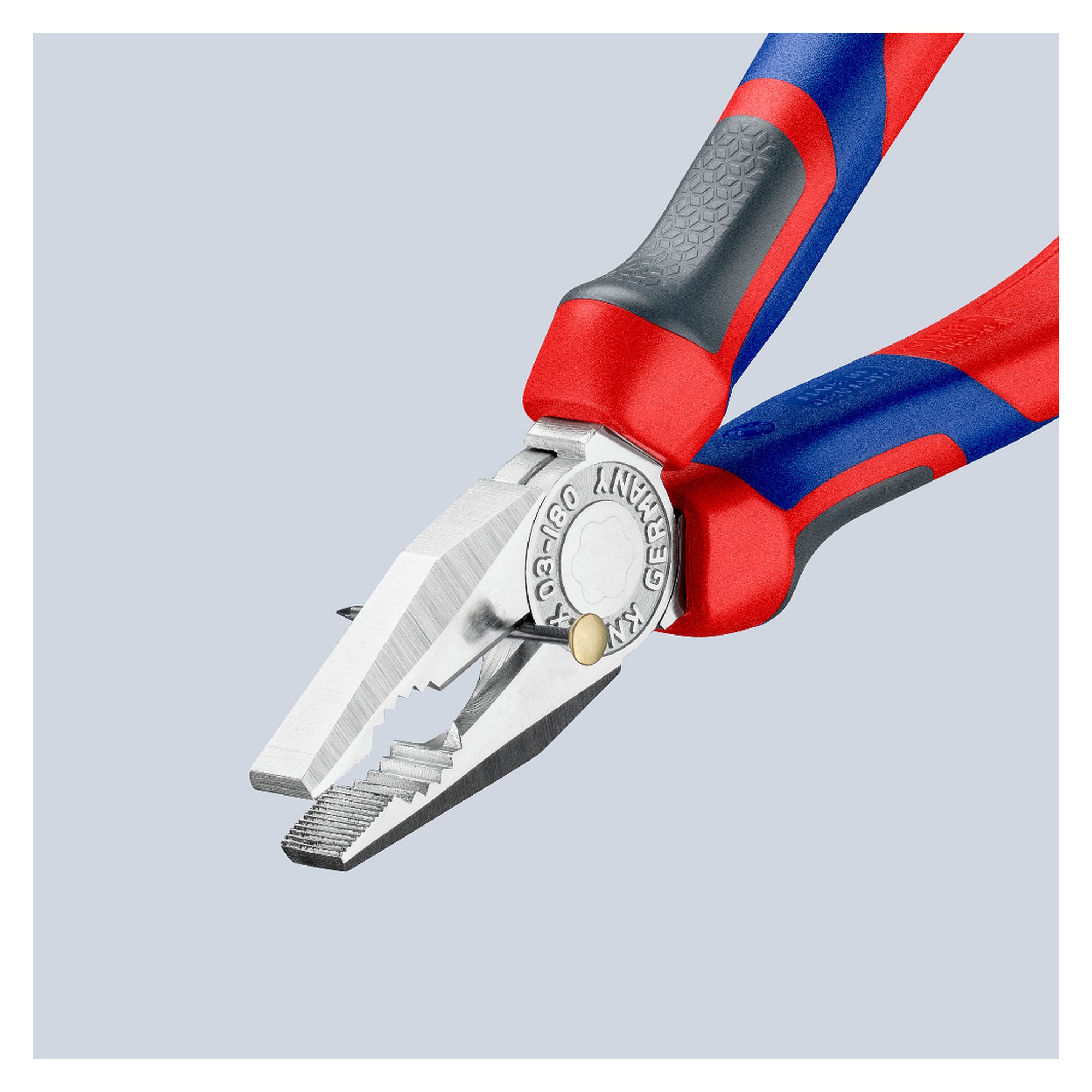 Kombizange verchromt mit Comfort-Griffen, harter Draht bis Ø 2,2 mm, 180 mm