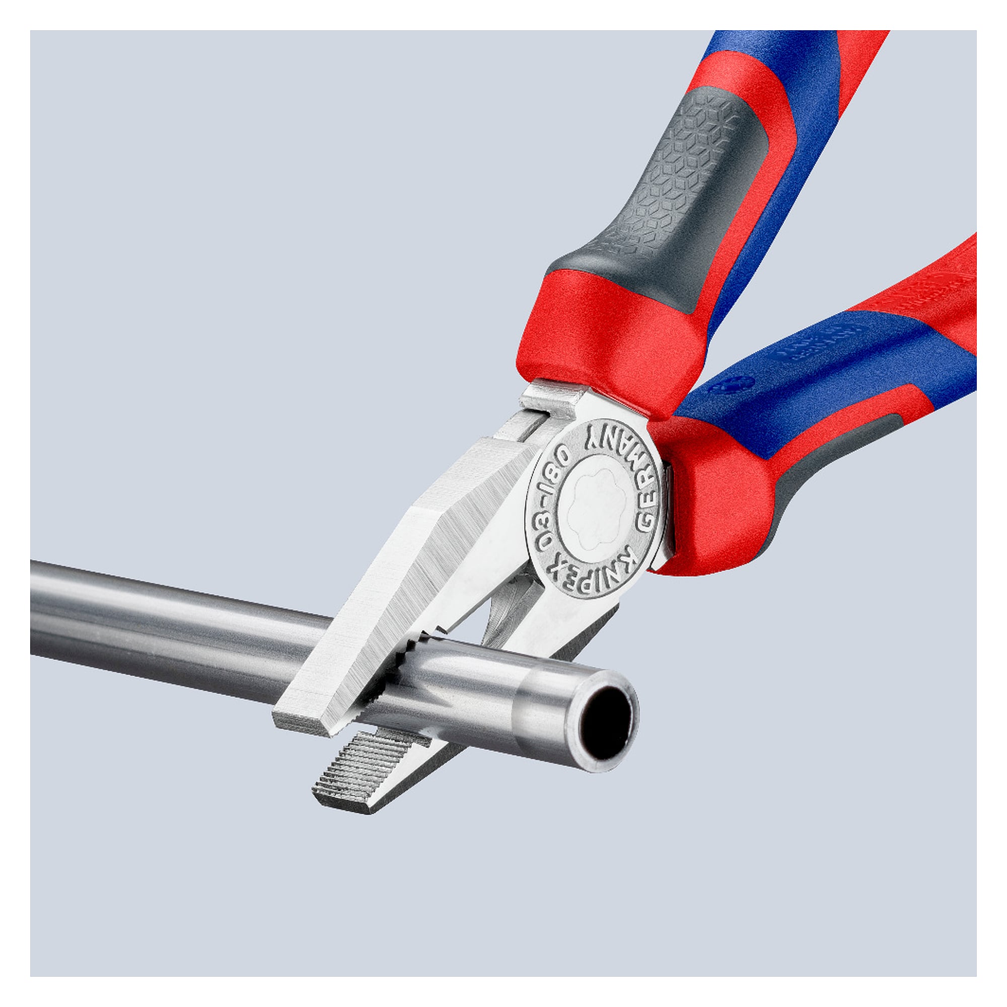 Kombizange verchromt mit Comfort-Griffen, harter Draht bis Ø 2,2 mm, 180 mm