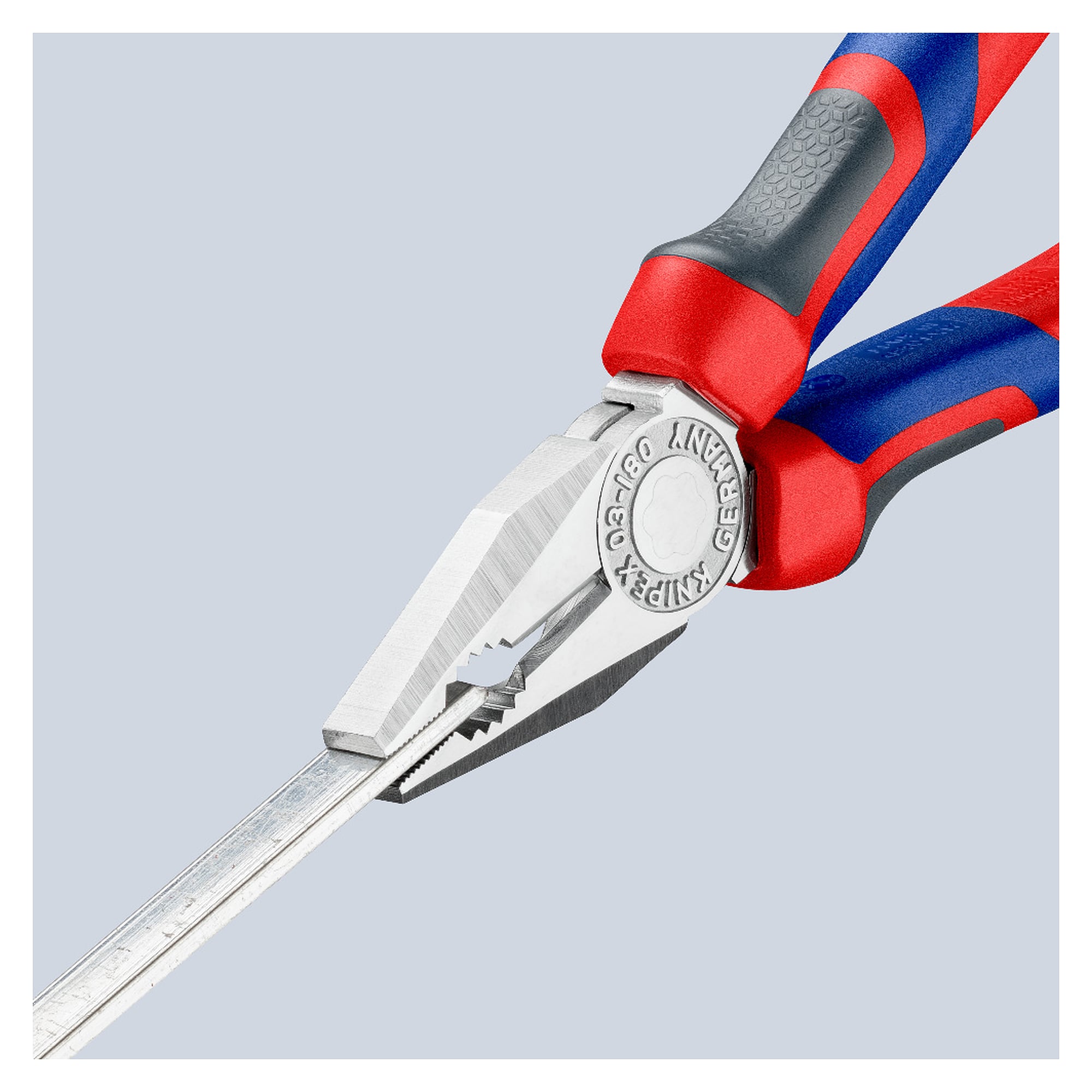 Kombizange verchromt mit Comfort-Griffen, harter Draht bis Ø 2,2 mm, 180 mm