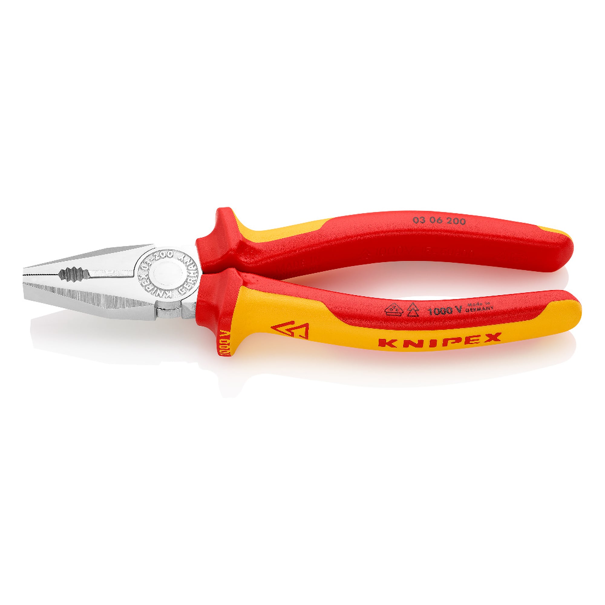 Pince universelle chromée, isolée VDE, tranchants 60 HRC, longueur 200 mm