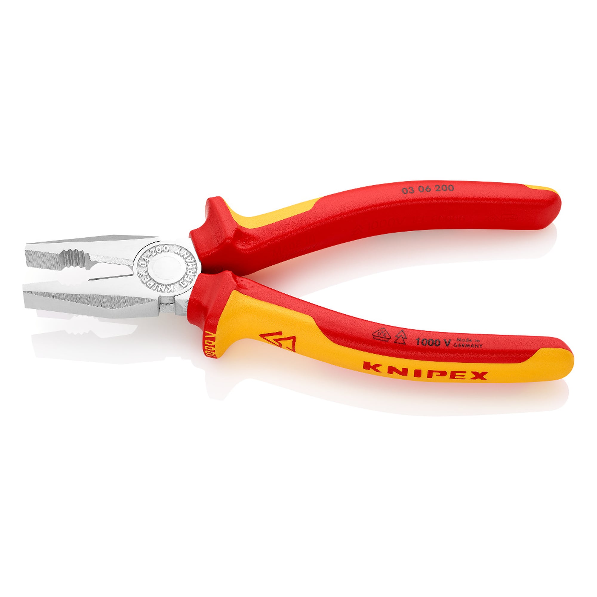 Pince universelle chromée, isolée VDE, tranchants 60 HRC, longueur 200 mm