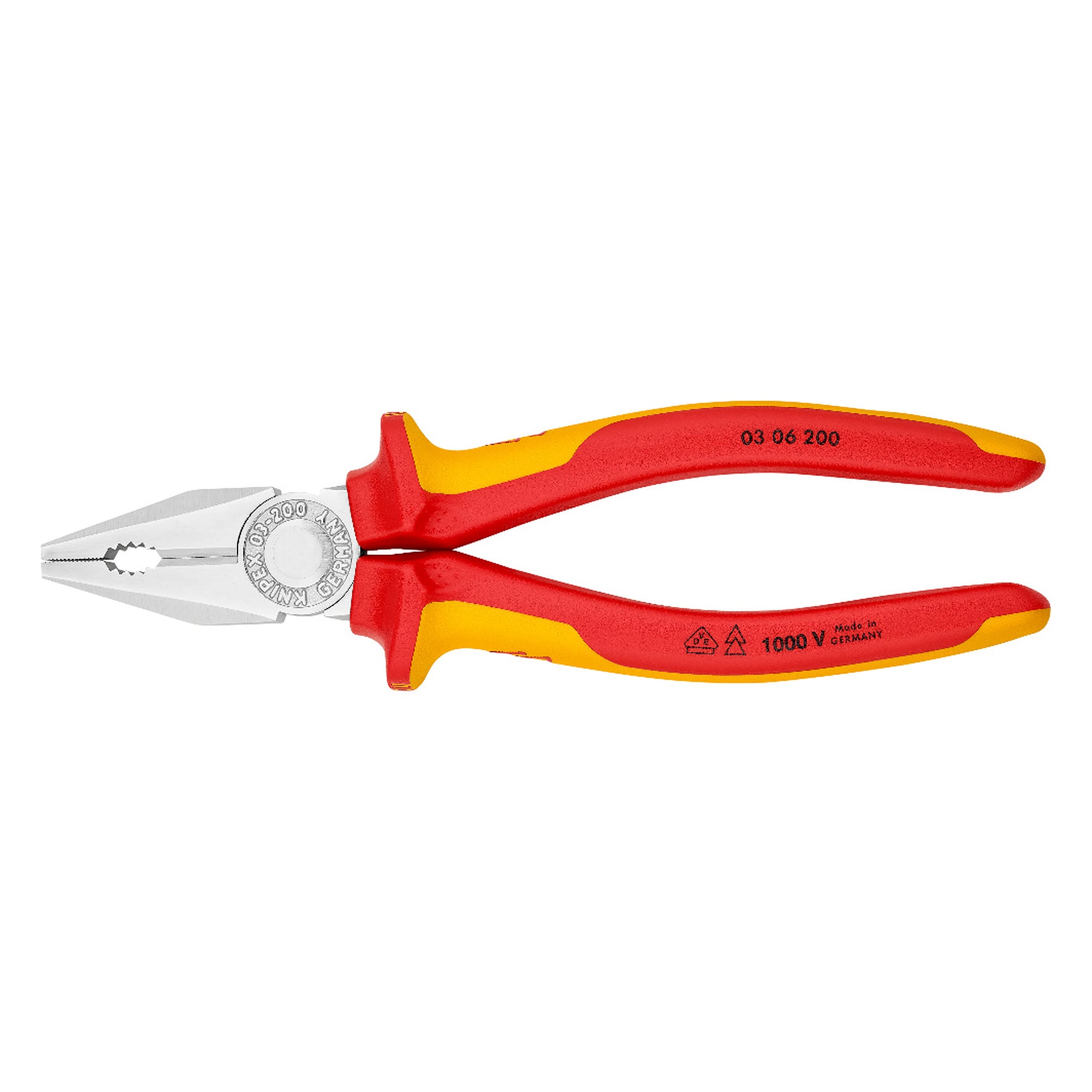 Pince universelle chromée, isolée VDE, tranchants 60 HRC, longueur 200 mm