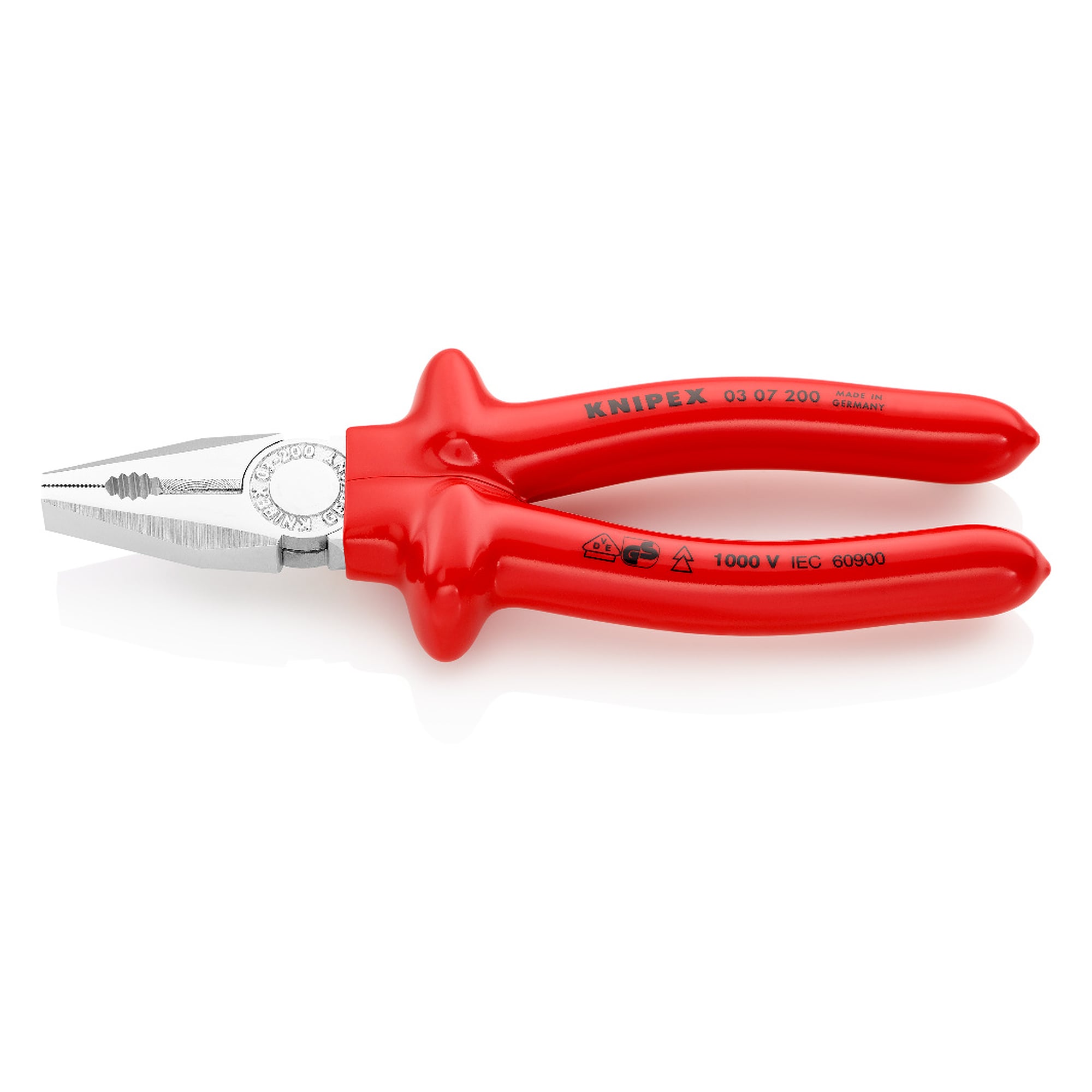 Dip-insulated combination pliers, VDE tested to IEC 60900, 200 mm