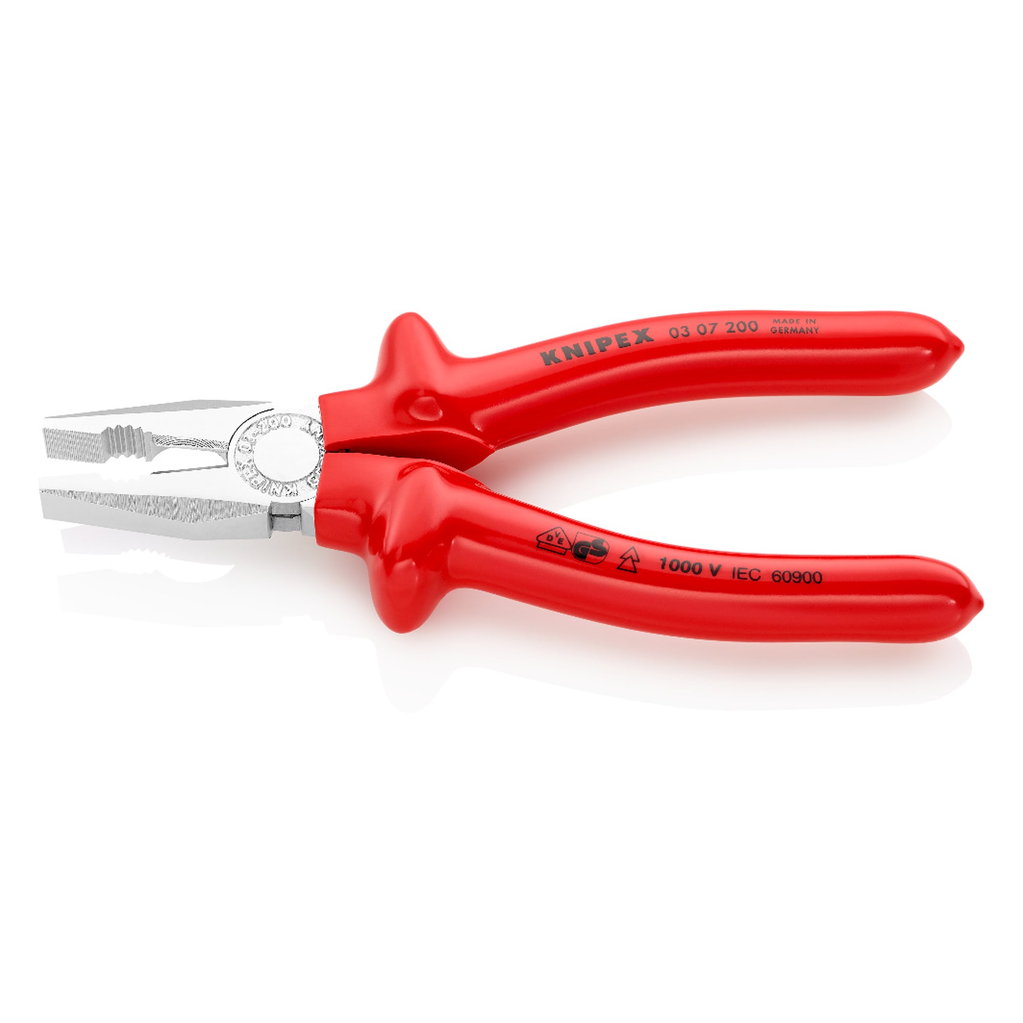Dip-insulated combination pliers, VDE tested to IEC 60900, 200 mm