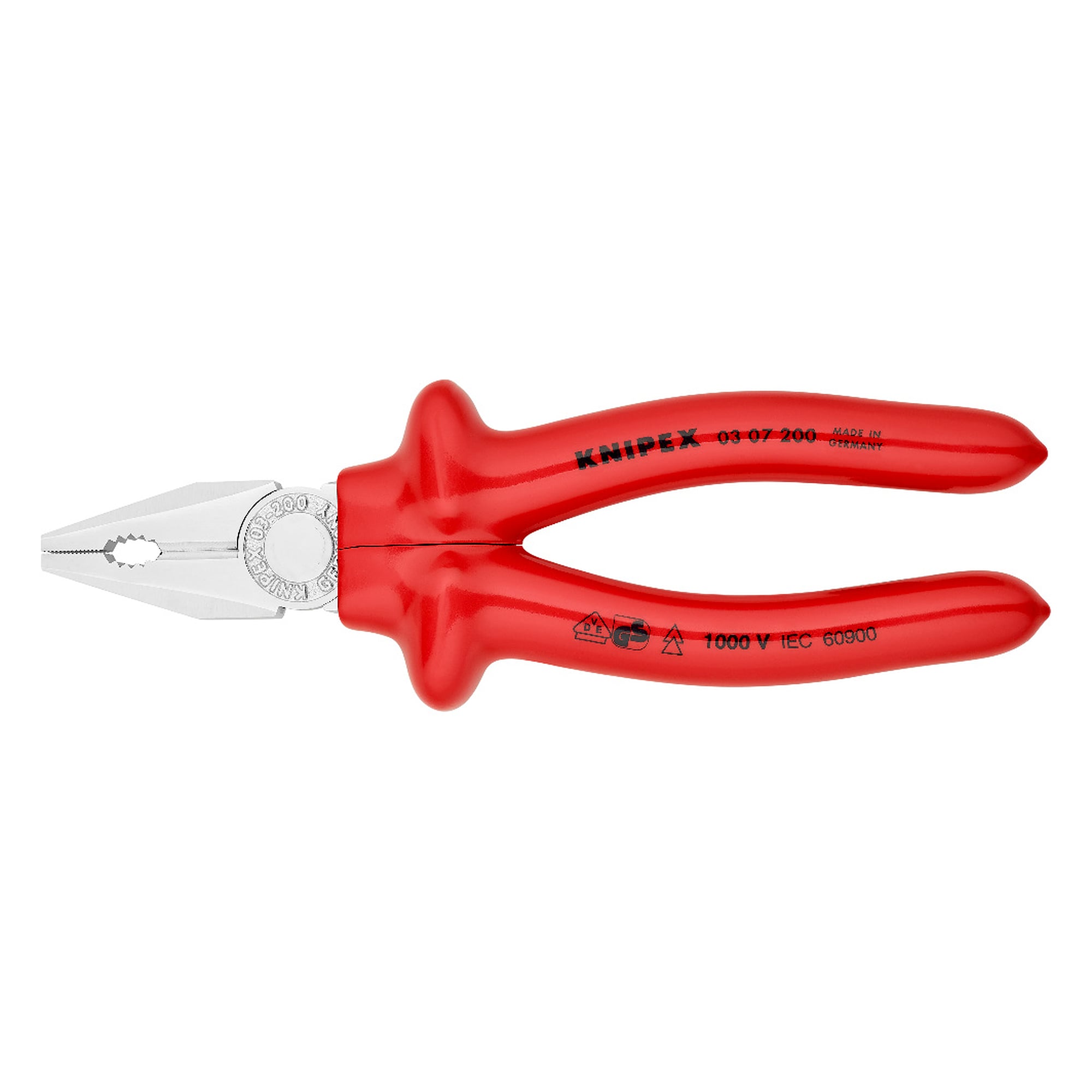 Dip-insulated combination pliers, VDE tested to IEC 60900, 200 mm