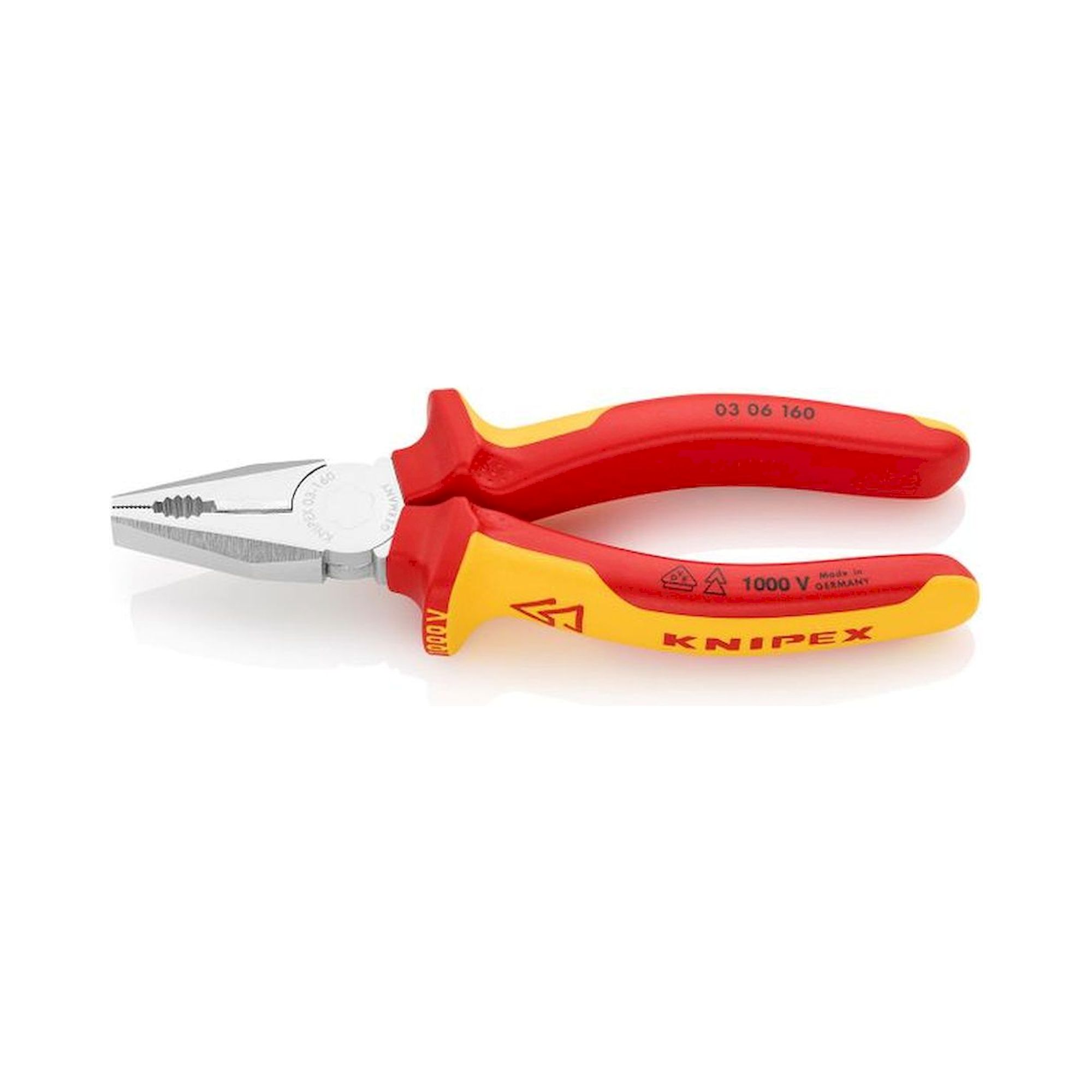 Knipex 03 06 160. Combination pliers, chrome-plated, insulated 160 mm