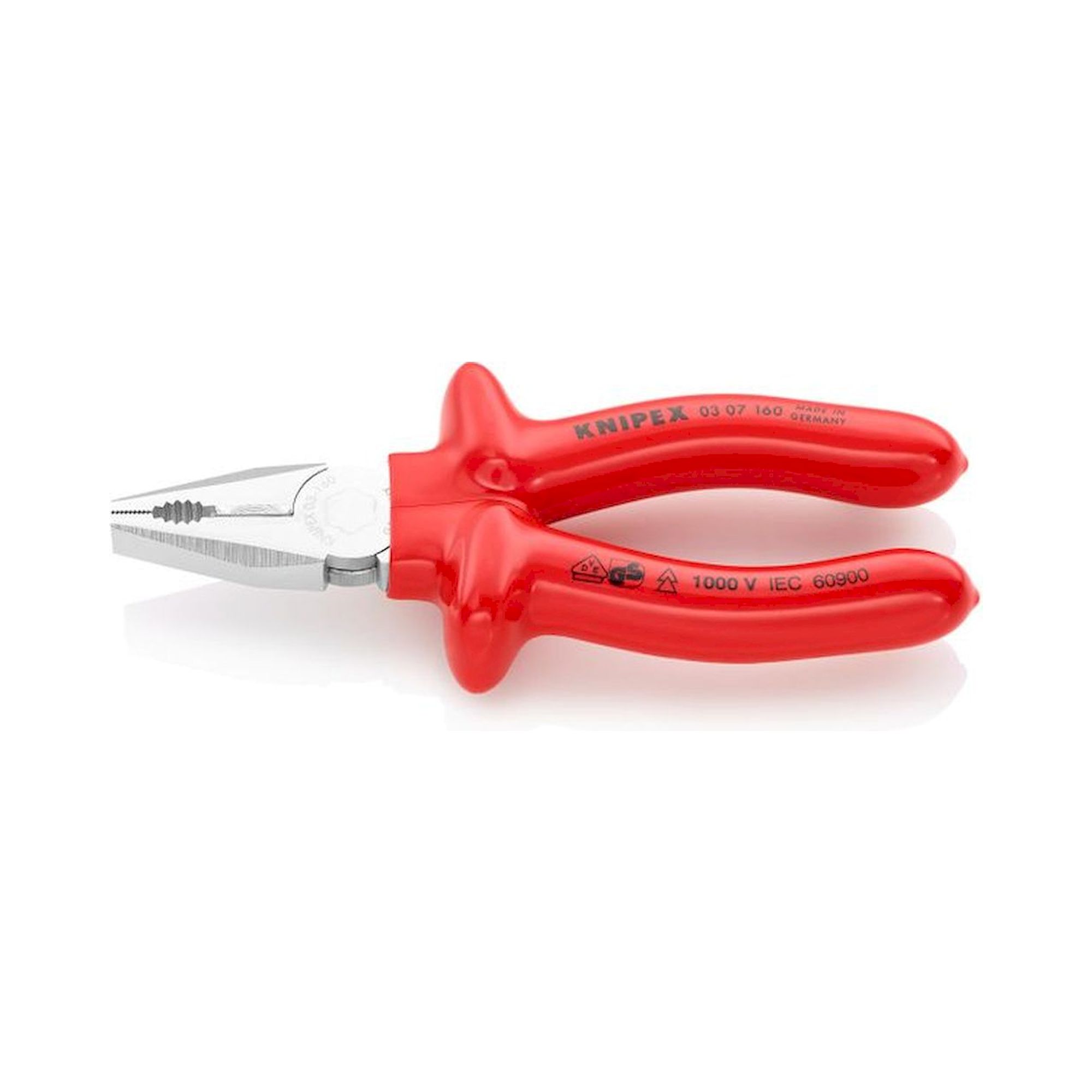 Knipex 03 07 160. Combination pliers, chrome-plated, dip-insulated, VDE-tested, 160 mm