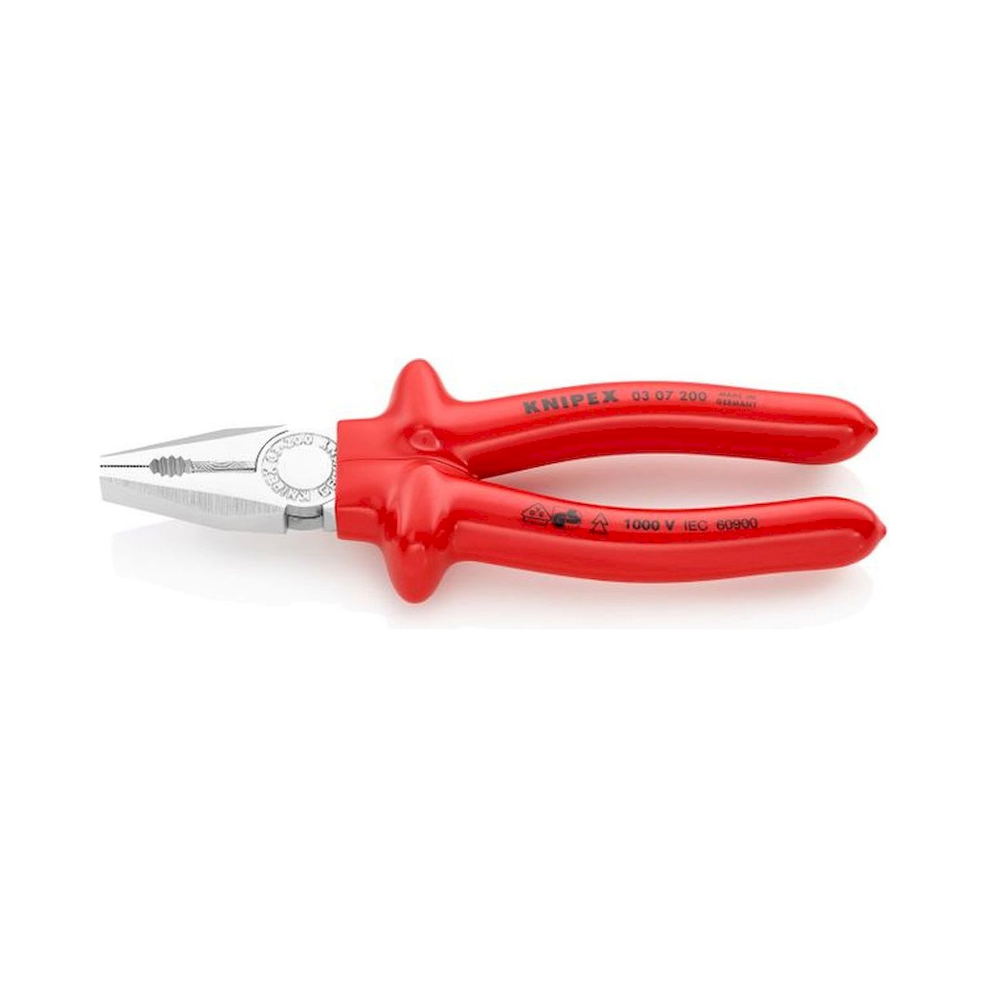Knipex 03 07 200. Kombizange, verchromt, tauchisoliert, VDE-gepfüft, 200 mm