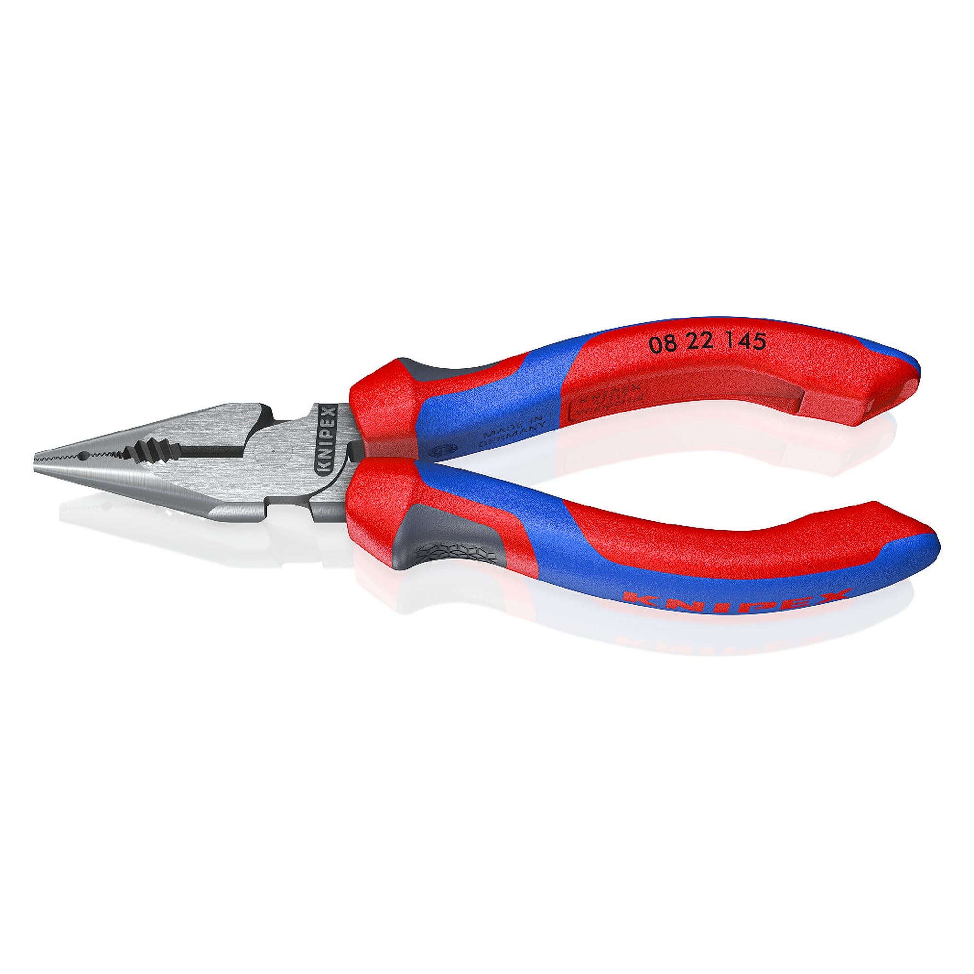 Needle-nose combination pliers with comfort handles and high leverage joint, 145 mm