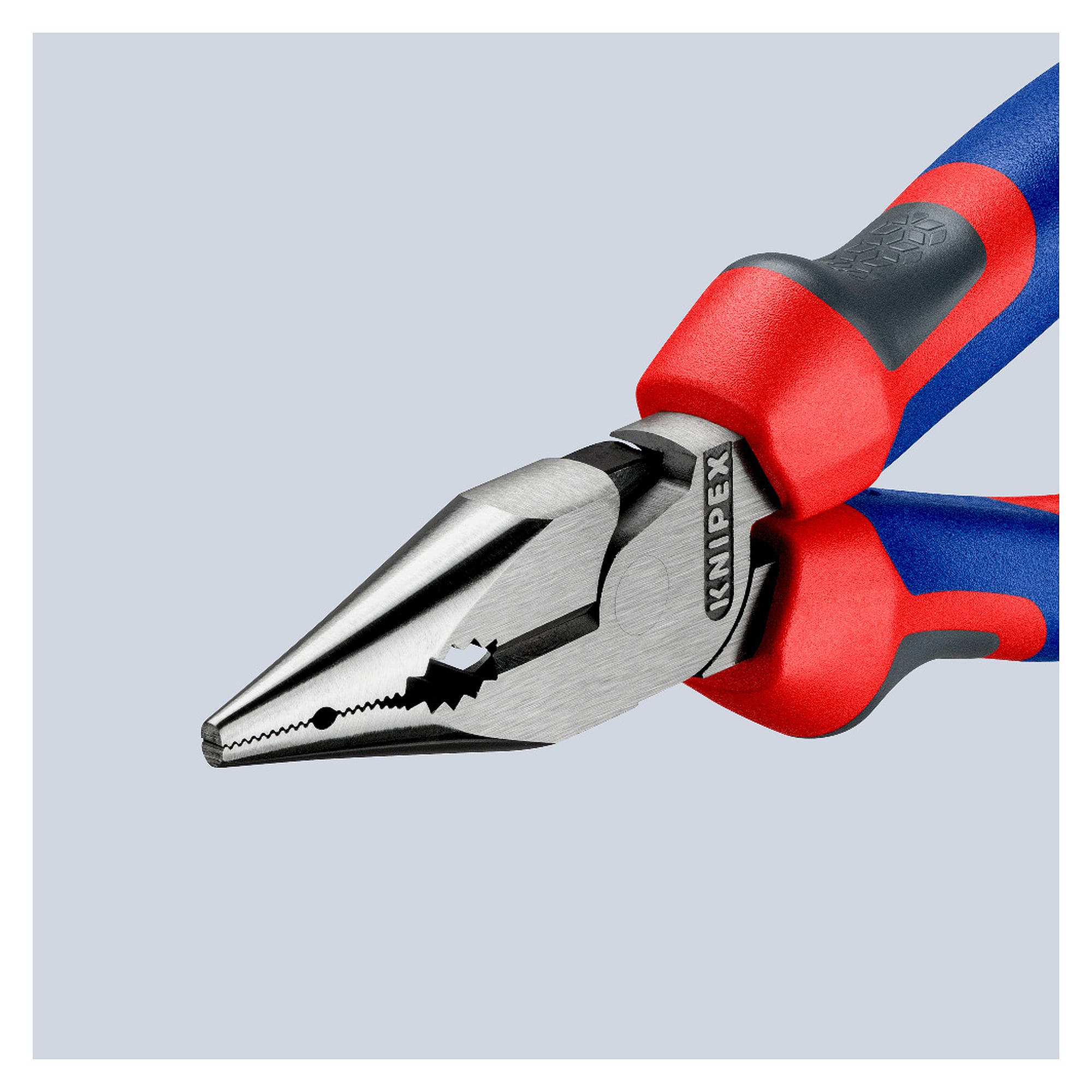 Needle-nose combination pliers with comfort handles and high leverage joint, 145 mm