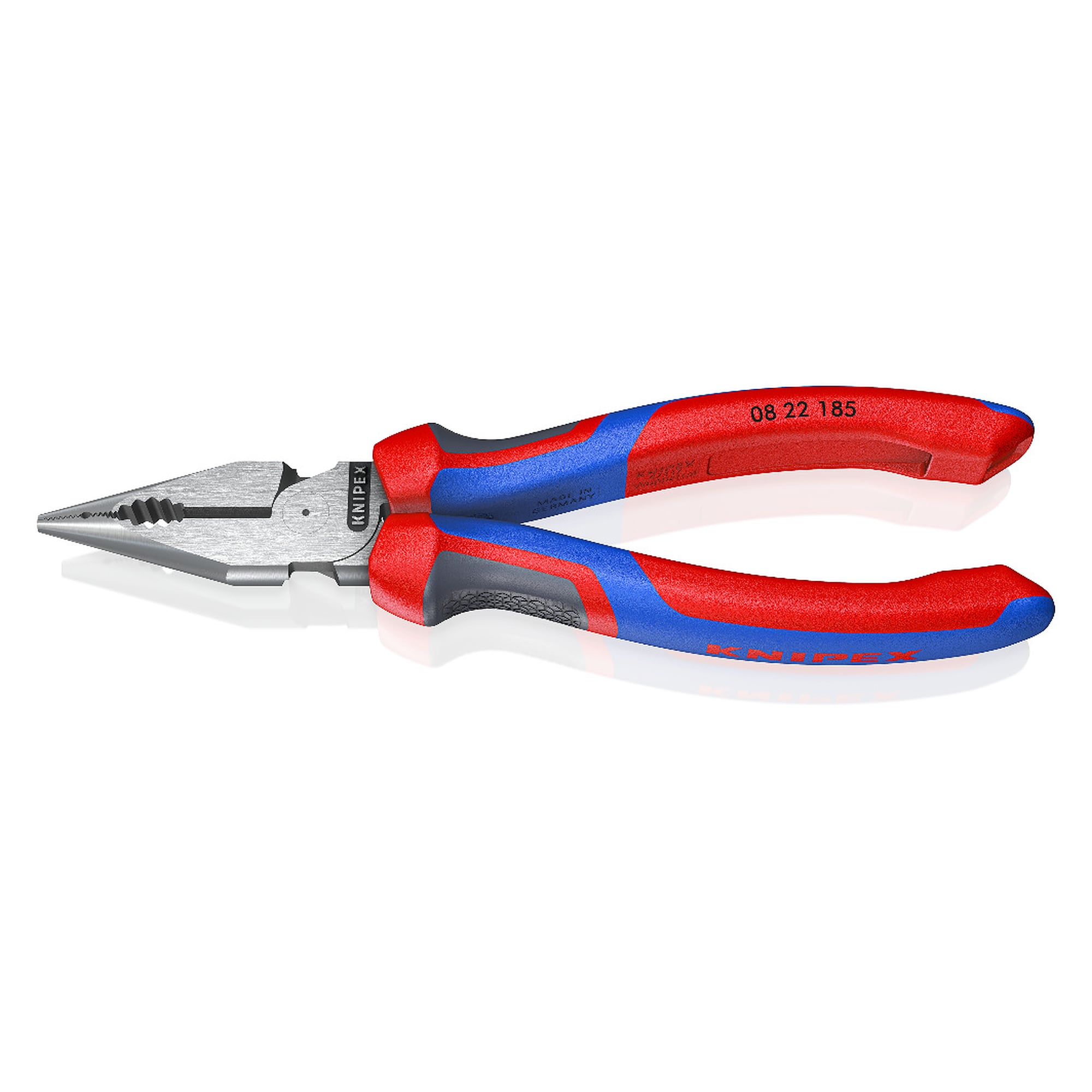 Spitz-Kombizange mit Comfort-Griffen für harten Draht bis Ø 3,0 mm, 185 mm