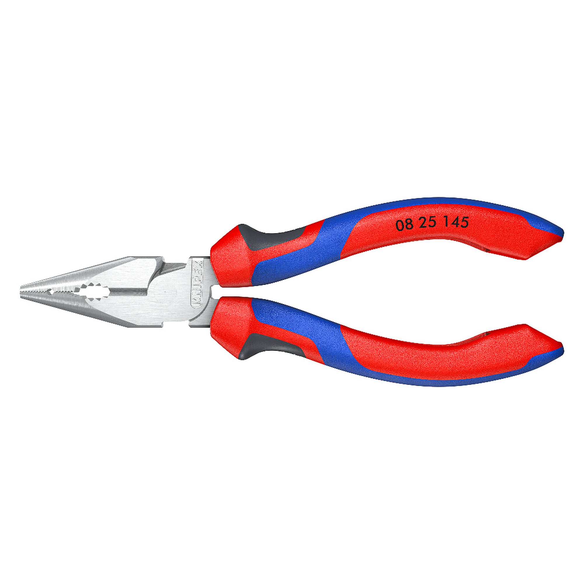 Spitz-Kombizange verchromt mit schlankem Kopf und Comfort-Griffen, 145 mm
