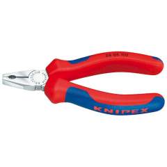 Knipex 08 05 110. Mini combination pliers, chrome-plated, with gripping zones for flat and ro with material, 110 mm