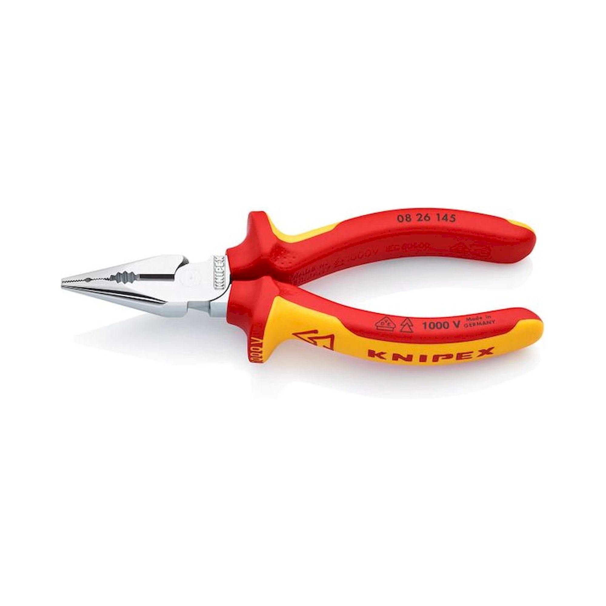 Knipex 08 26 145. Spitz-Kombizange, verchromt, isoliert, 145 mm