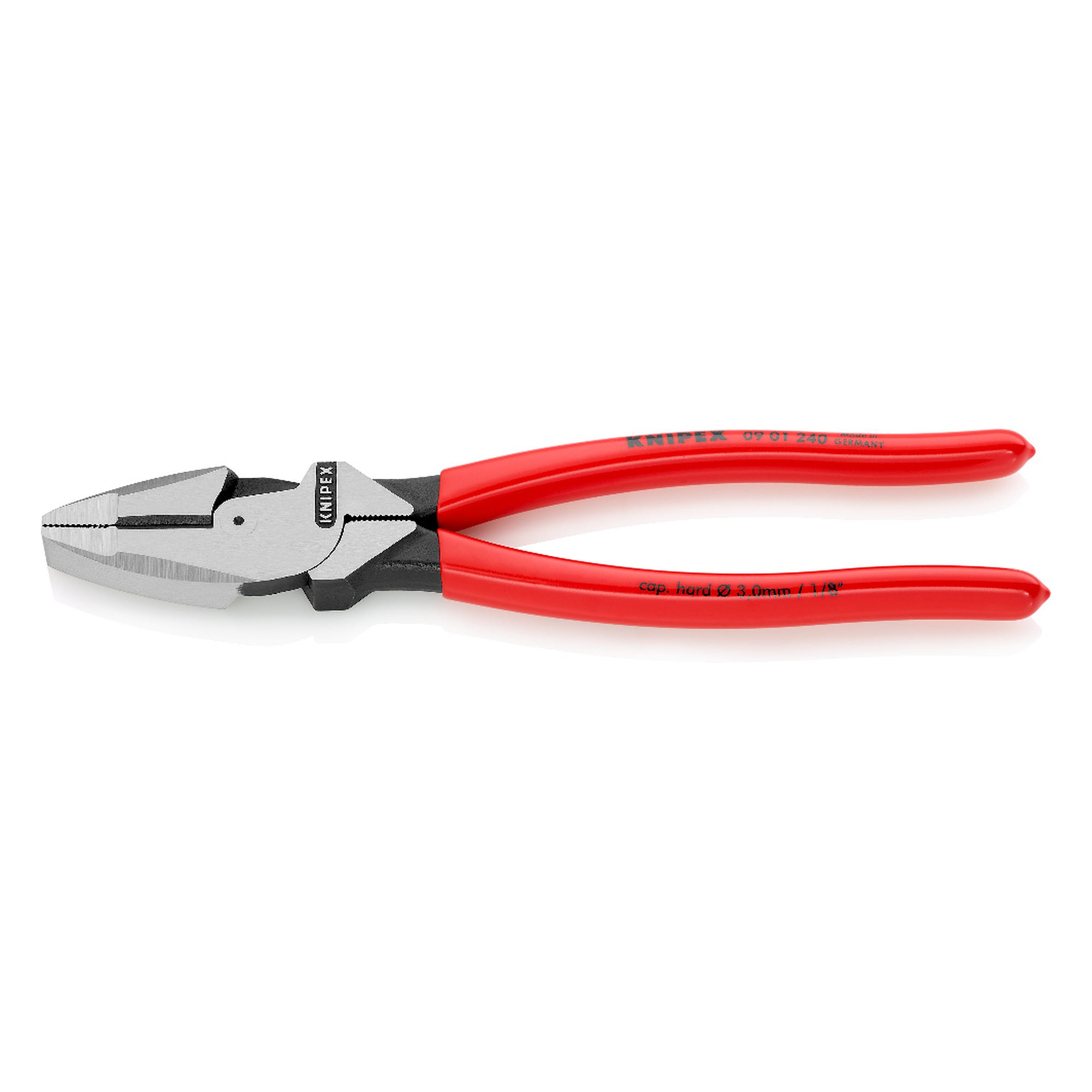 Lineman's pliers, American model, 50 % less cutting effort, 240 mm