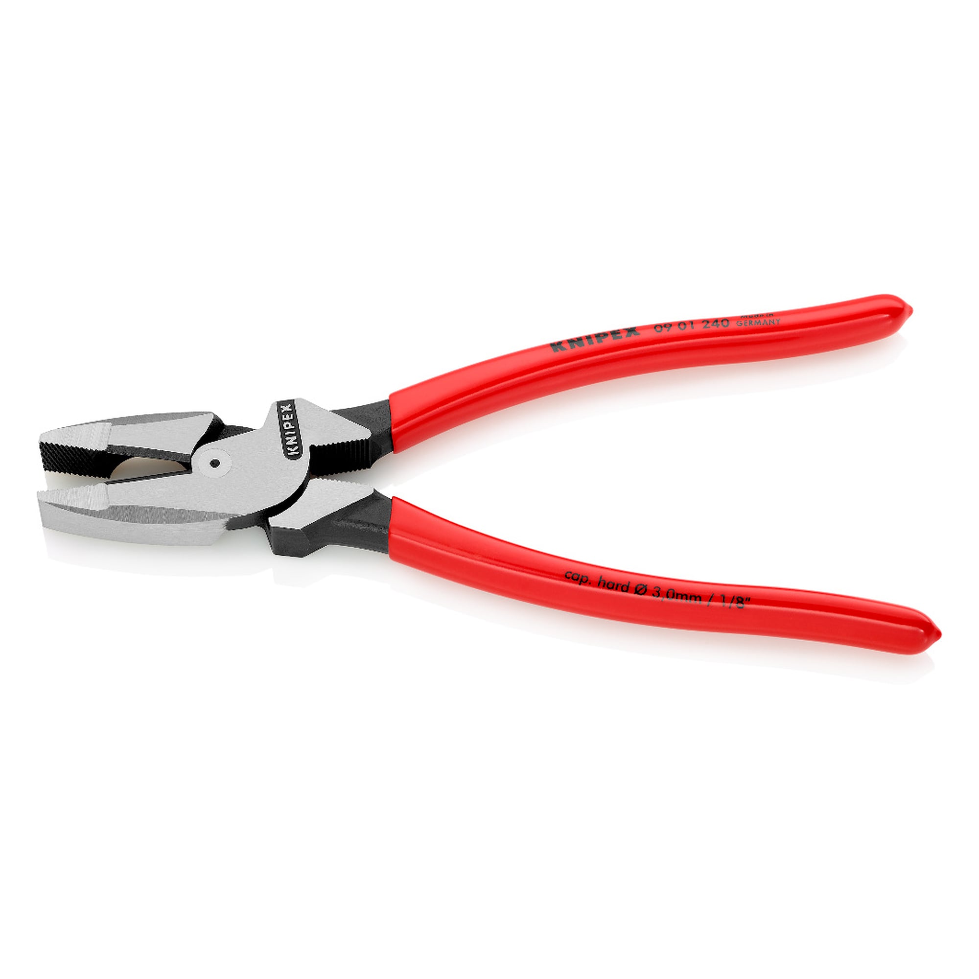 Lineman's pliers, American model, 50 % less cutting effort, 240 mm