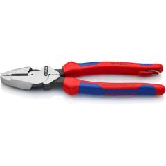 Knipex 09 02 240 T. "Lineman's Pliers" high-strength combination pliers, American model, black atramentized, with multi-component grips and fastening eyelet, 240 mm