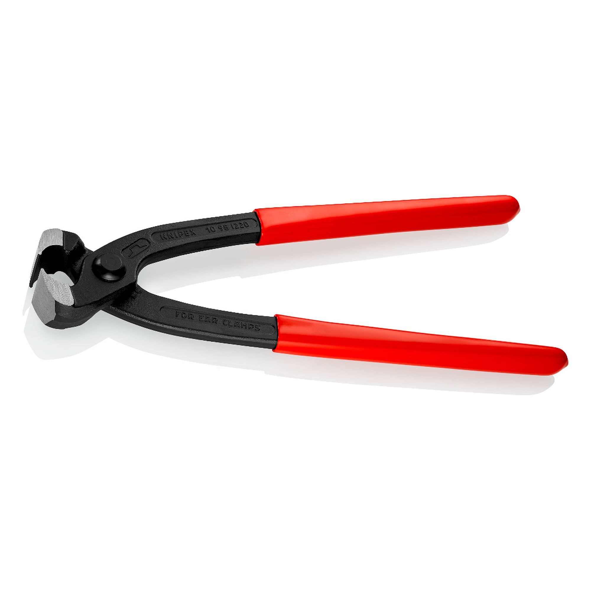 Ohrklemmenzange mit Pressbacken für 1-Ohr- und 2-Ohrklemmen, 220 mm