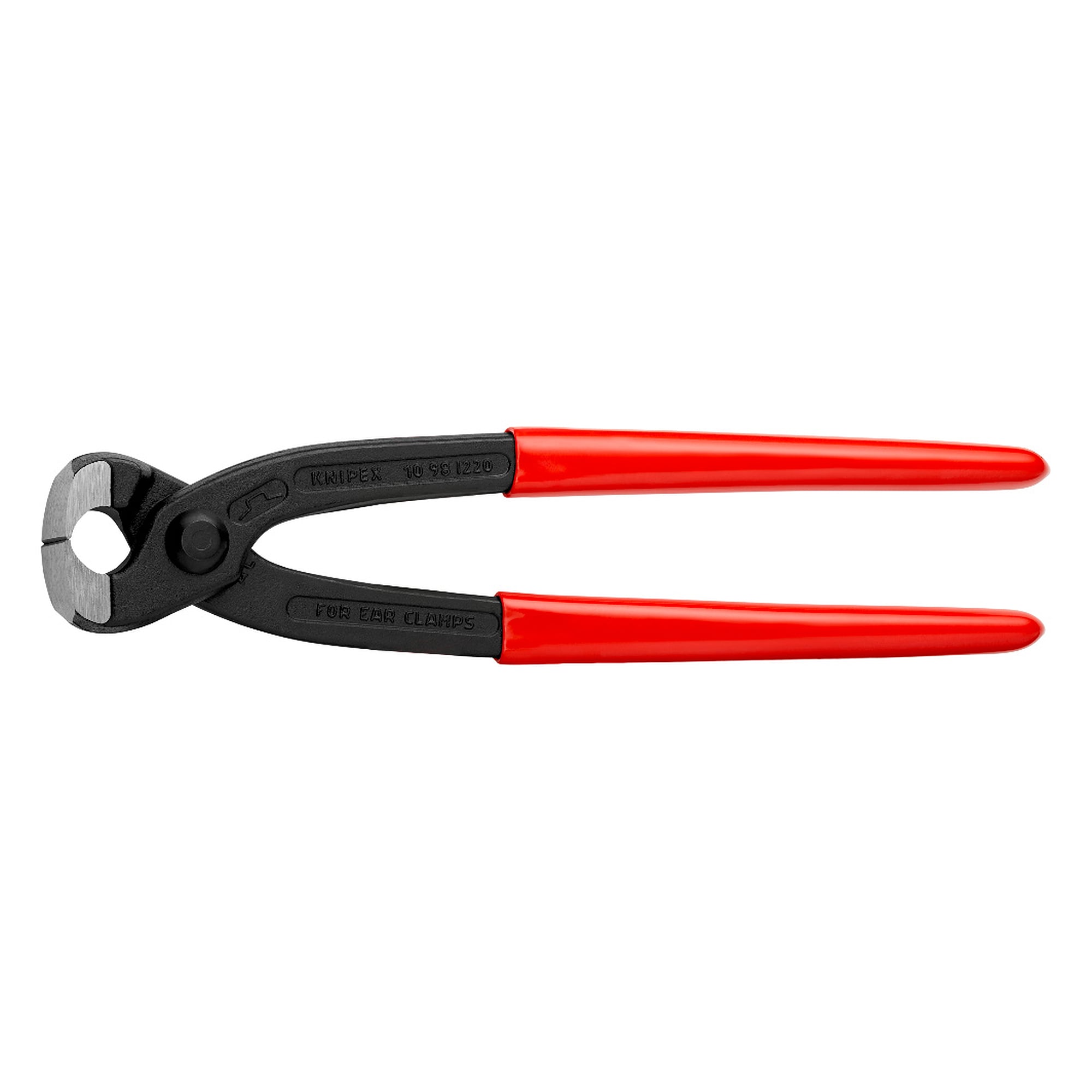 Ohrklemmenzange mit Pressbacken für 1-Ohr- und 2-Ohrklemmen, 220 mm
