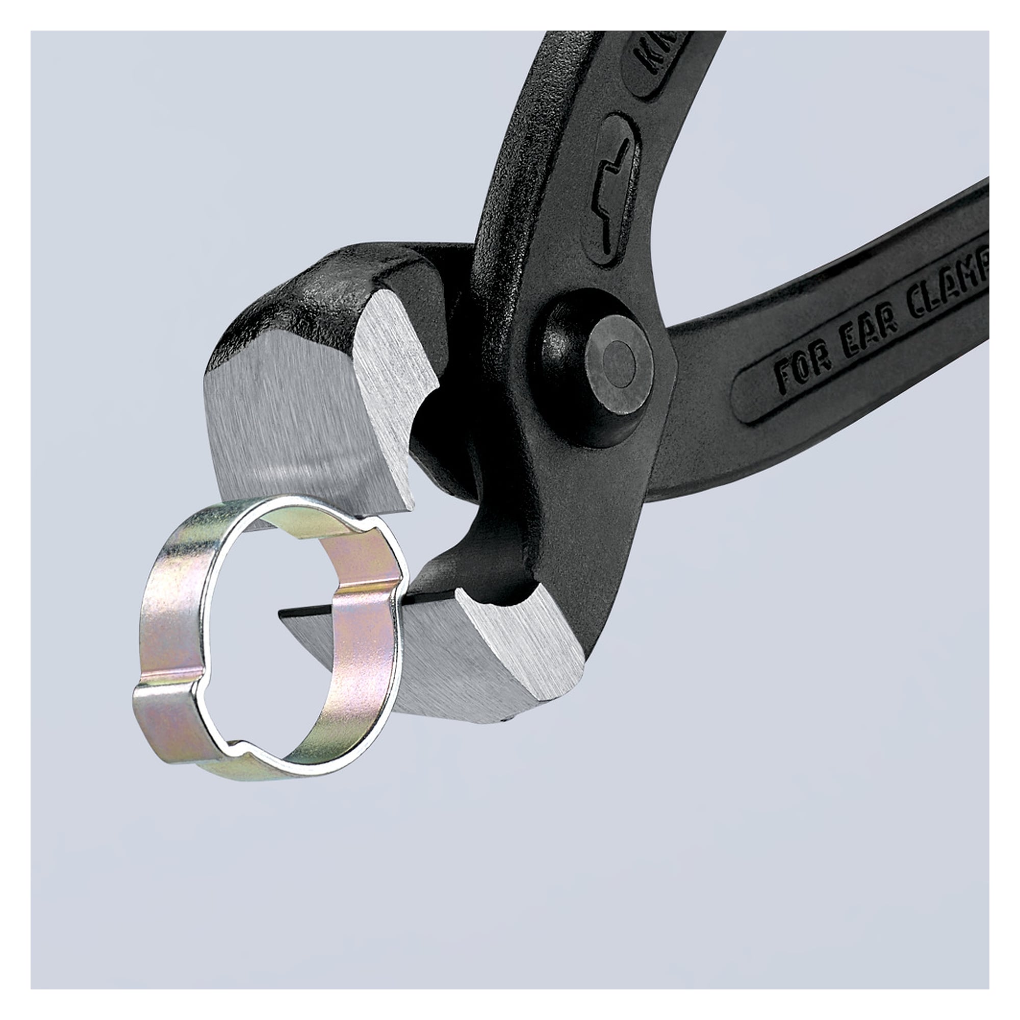 Ohrklemmenzange mit Pressbacken für 1-Ohr- und 2-Ohrklemmen, 220 mm