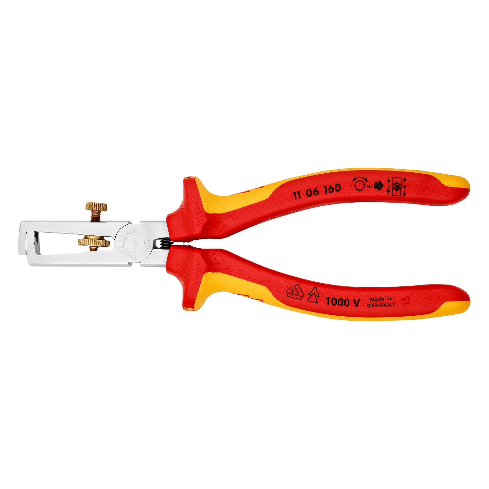 Insulation stripper VDE with opening spring for up to 10 mm², adjustable, 160 mm
