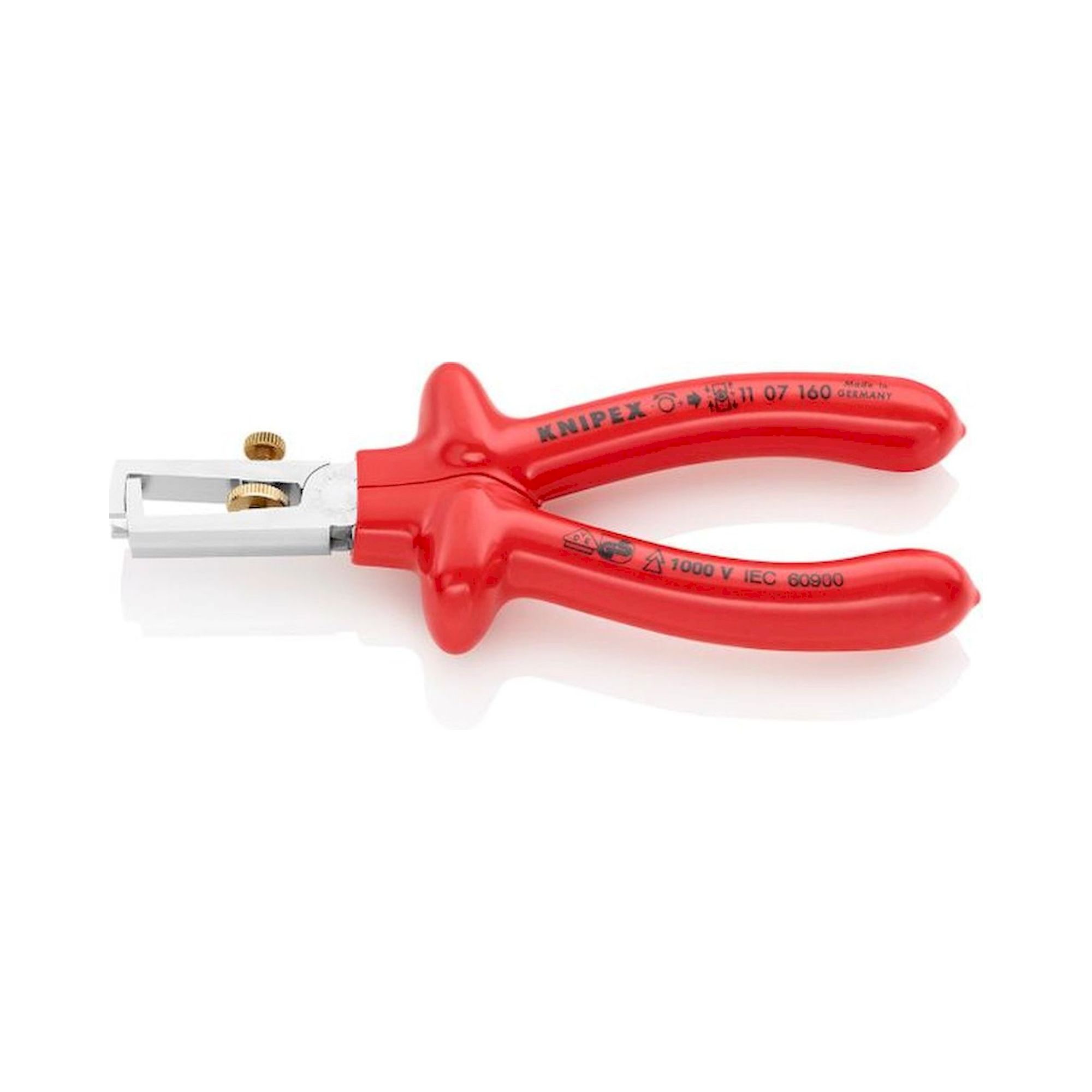 Knipex 11 07 160. Abisolierzange mit Öffnungsfeder, universal, verchromt, tauchisoliert, 160 mm