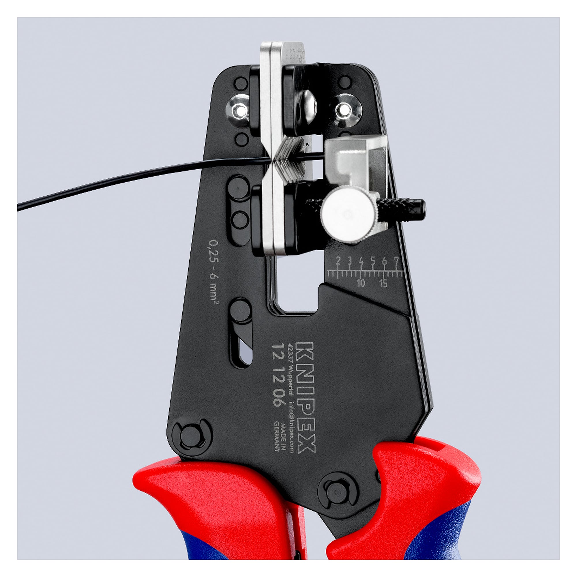 Präzisions-Abisolierzange mit Formmessern für PTFE-Kabel 0,25 bis 6 mm², 195 mm