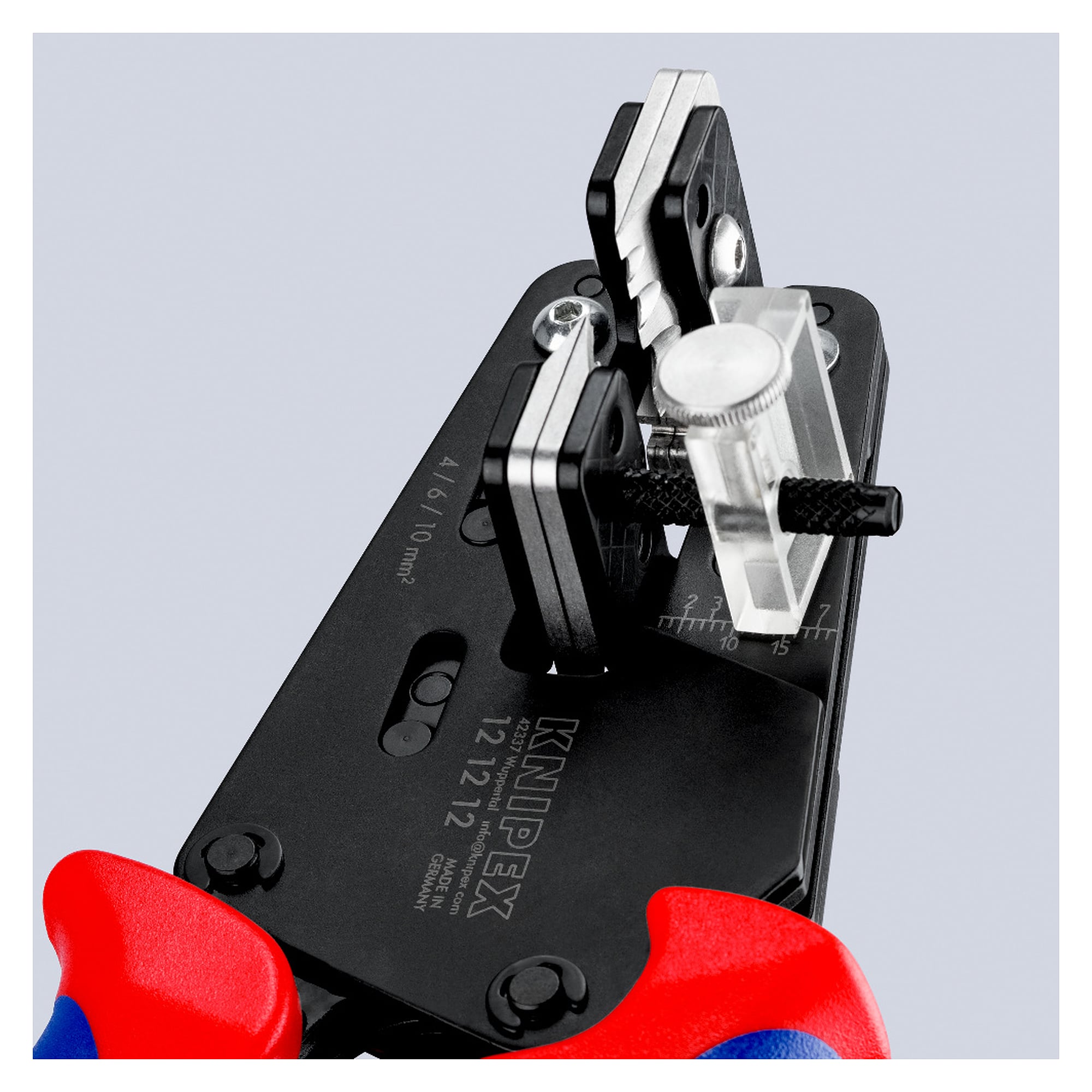 Präzisions-Abisolierzange mit Formmessern für PV-Kabel 4 bis 10 mm², 195 mm