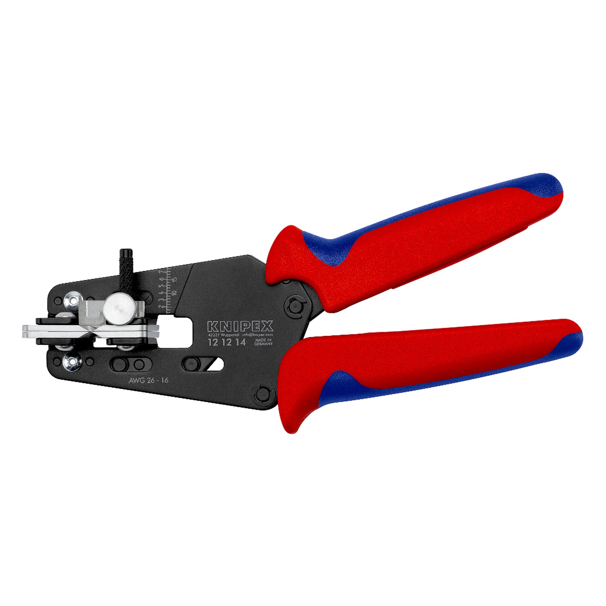 Präzisions-Abisolierzange mit Formmessern für PTFE-Kabel AWG 26 bis 16, 195 mm