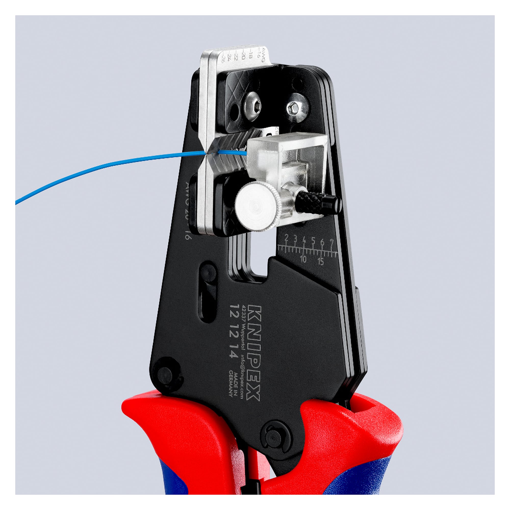 Präzisions-Abisolierzange mit Formmessern für PTFE-Kabel AWG 26 bis 16, 195 mm